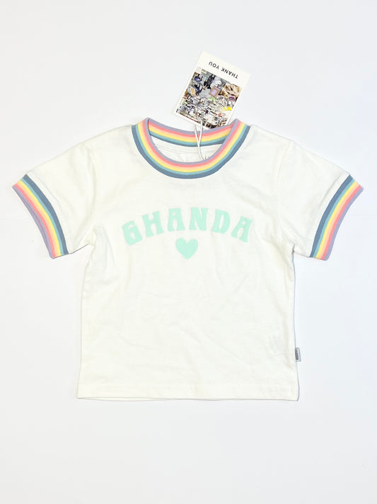 Rainbow cuffed tee brand new - Size 3-4
