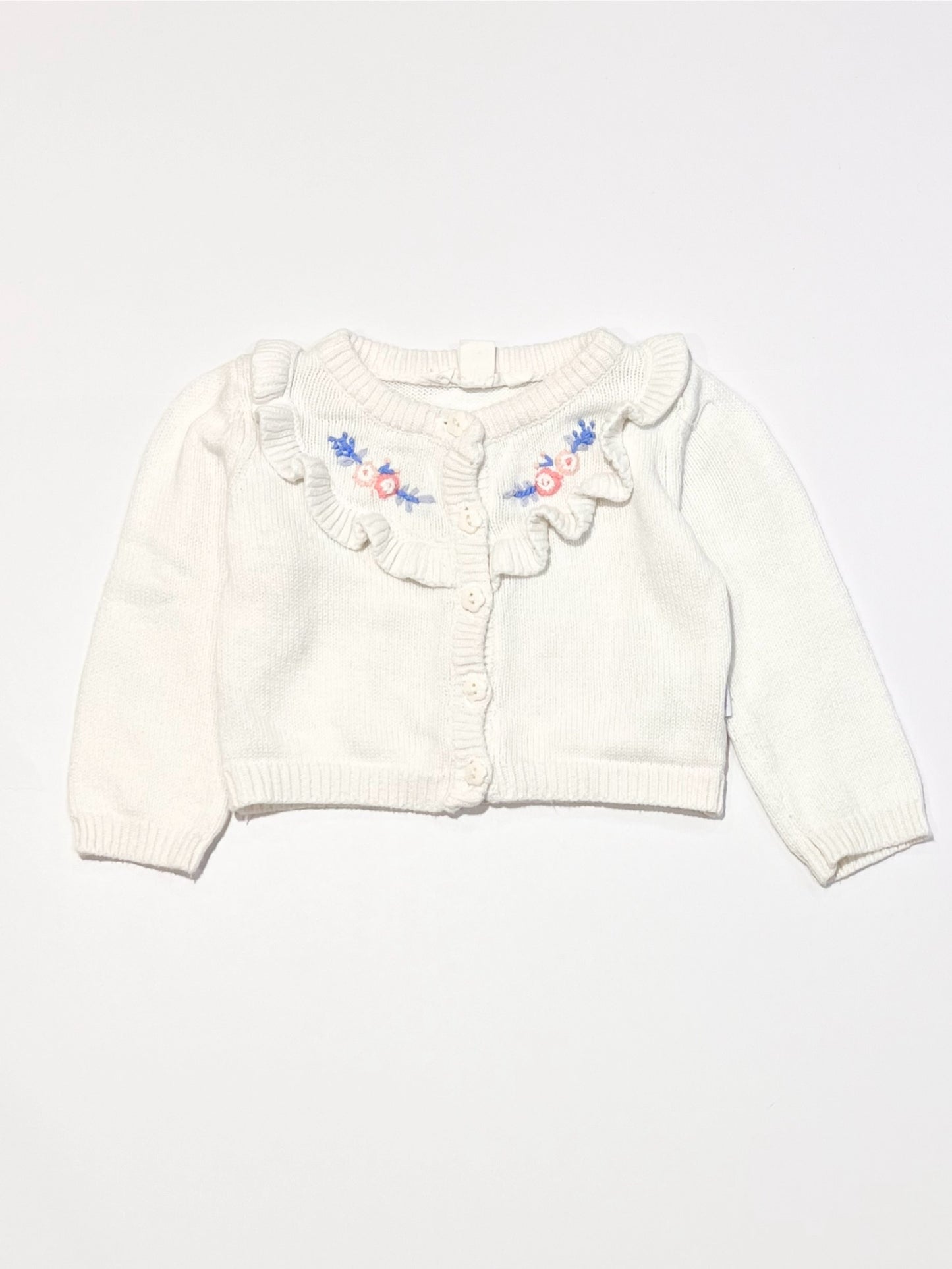 White embroidered cardigan - Size 0