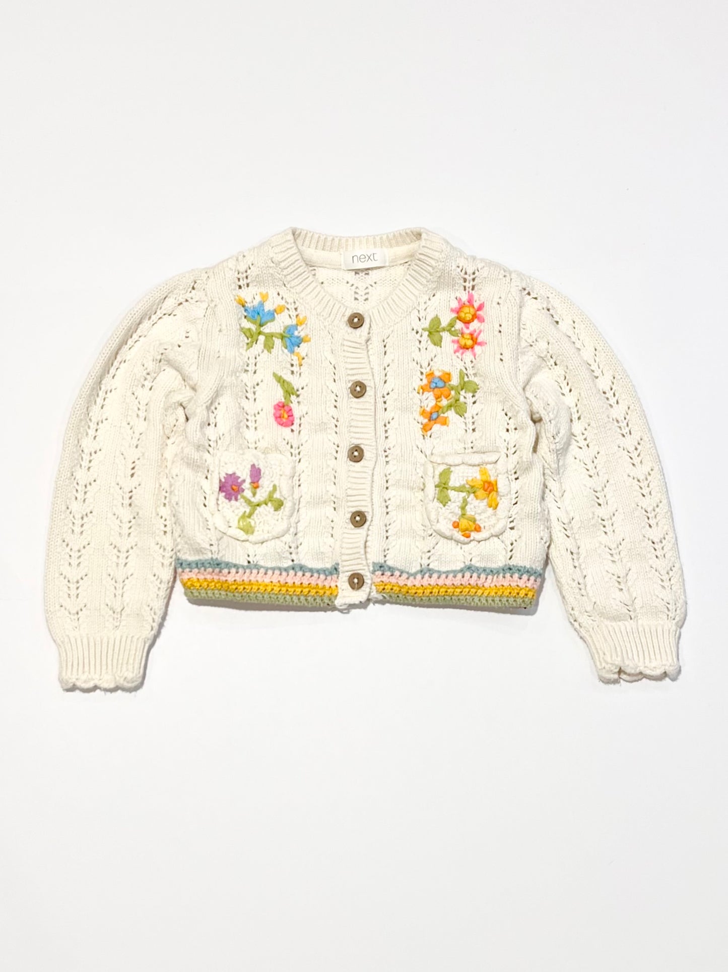 White embroidered cardigan - Size 6-9 months