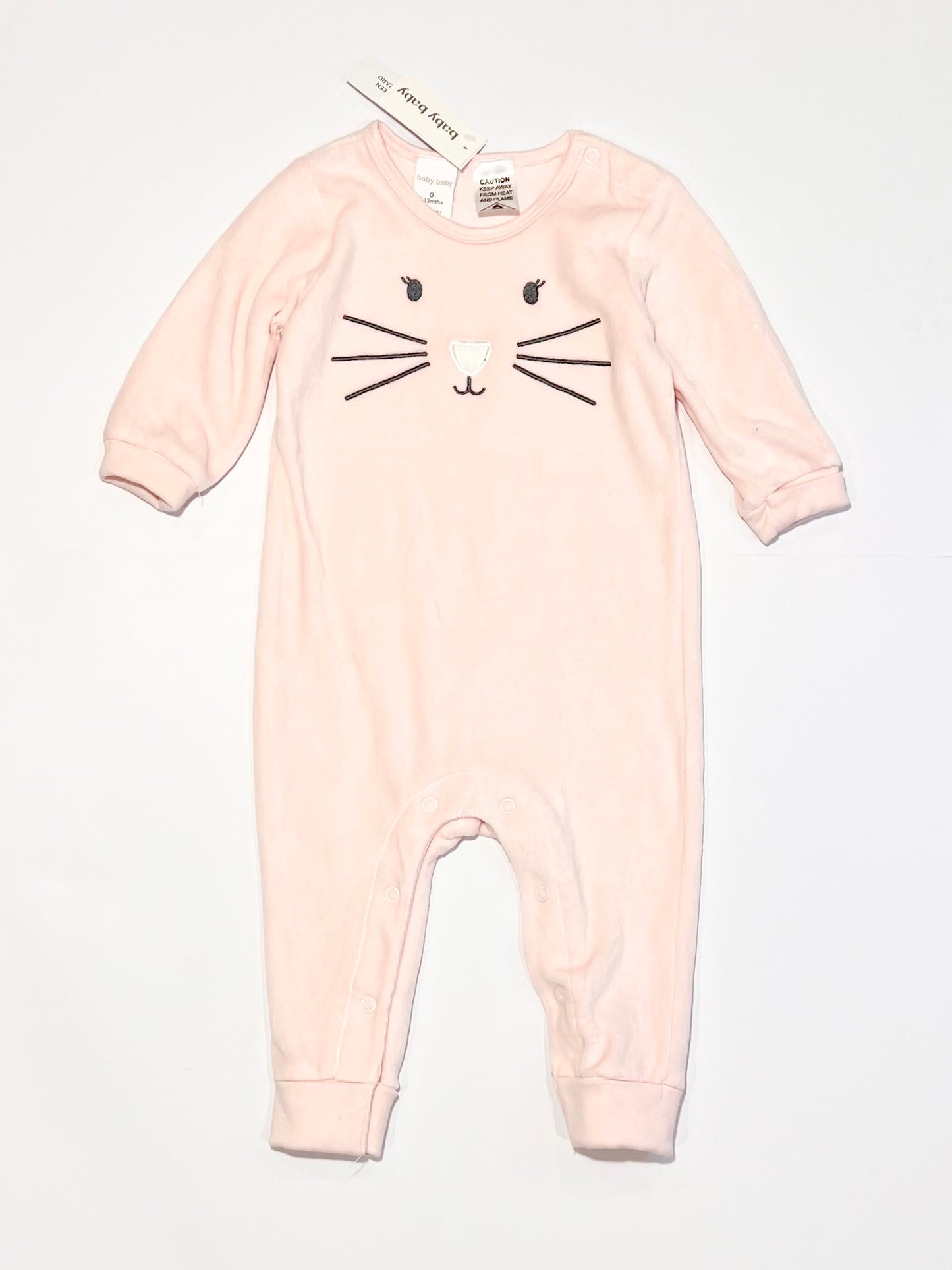 Pink velour onesie brand new - Size 0