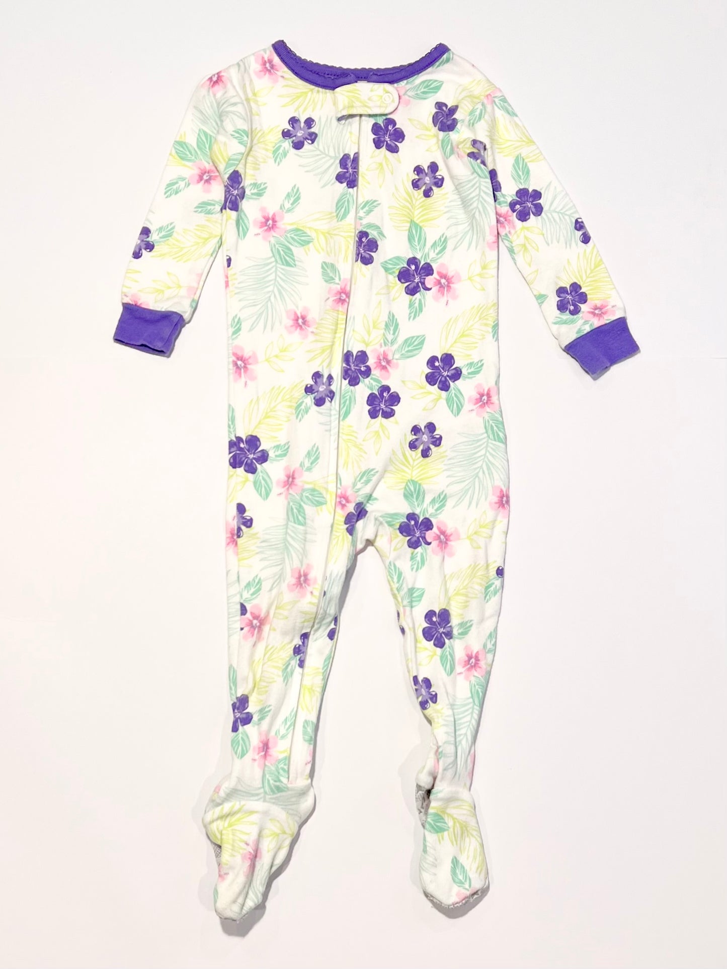 Floral zip onesie - Size 9-12 months