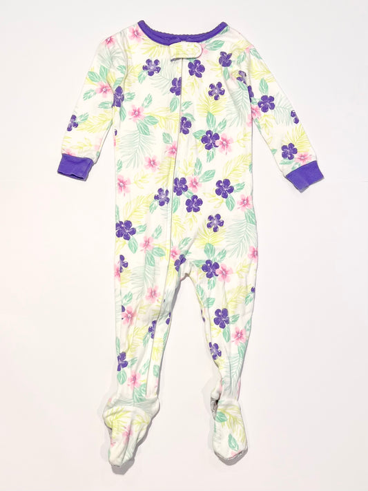 Floral zip onesie - Size 9-12 months