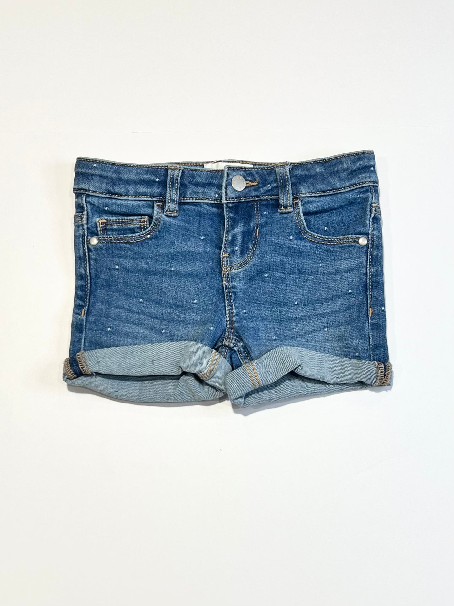 Spotty denim shorts - Size 2