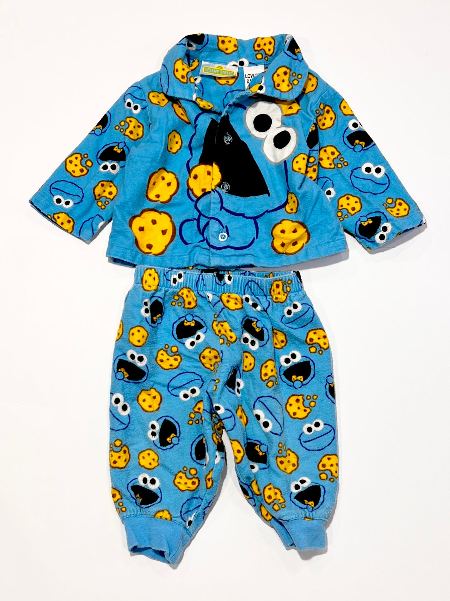 Cookie Monster flannelette pyjamas - Size 00
