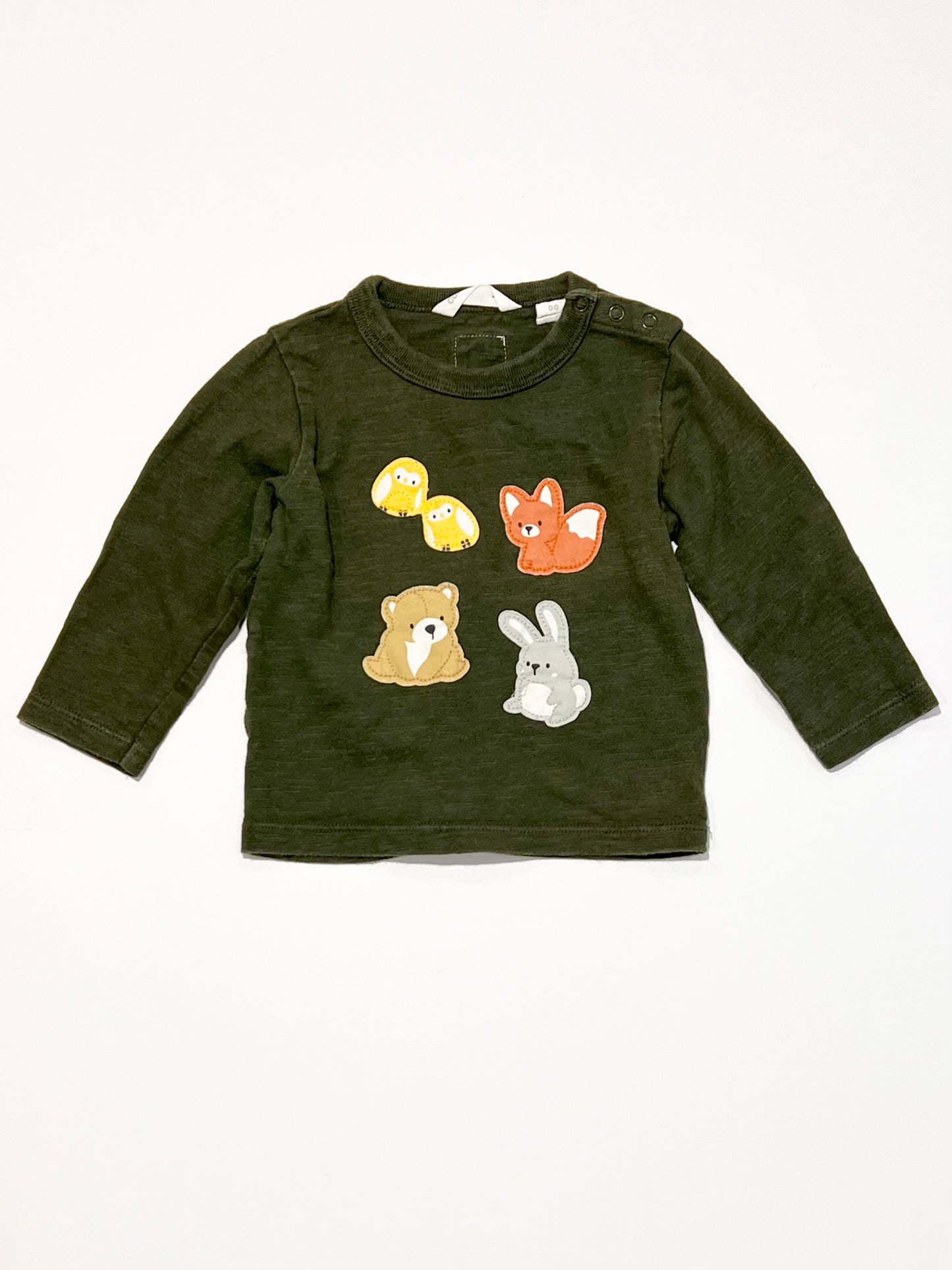 Green animals top - Size 00