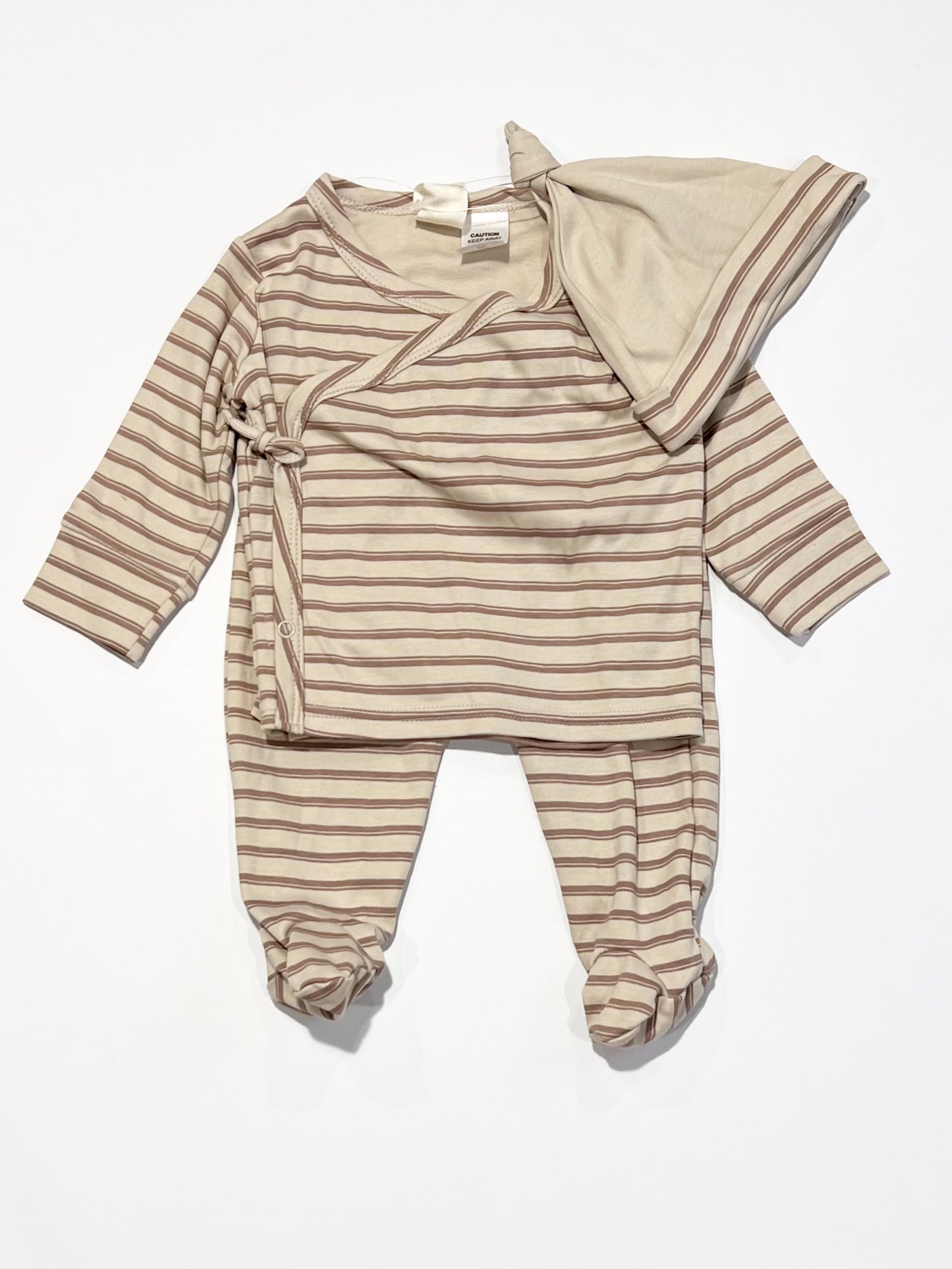 Brown striped set brand new - Size 00