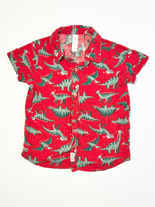 Christmas dinos shirt - Size 2