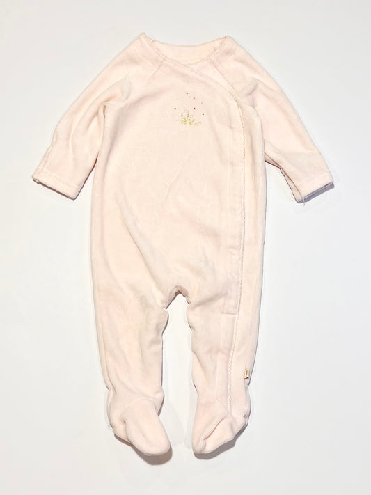 Light pink velour onesie - Size 00