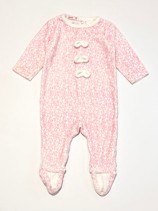 Bows velour onesie - Size 00