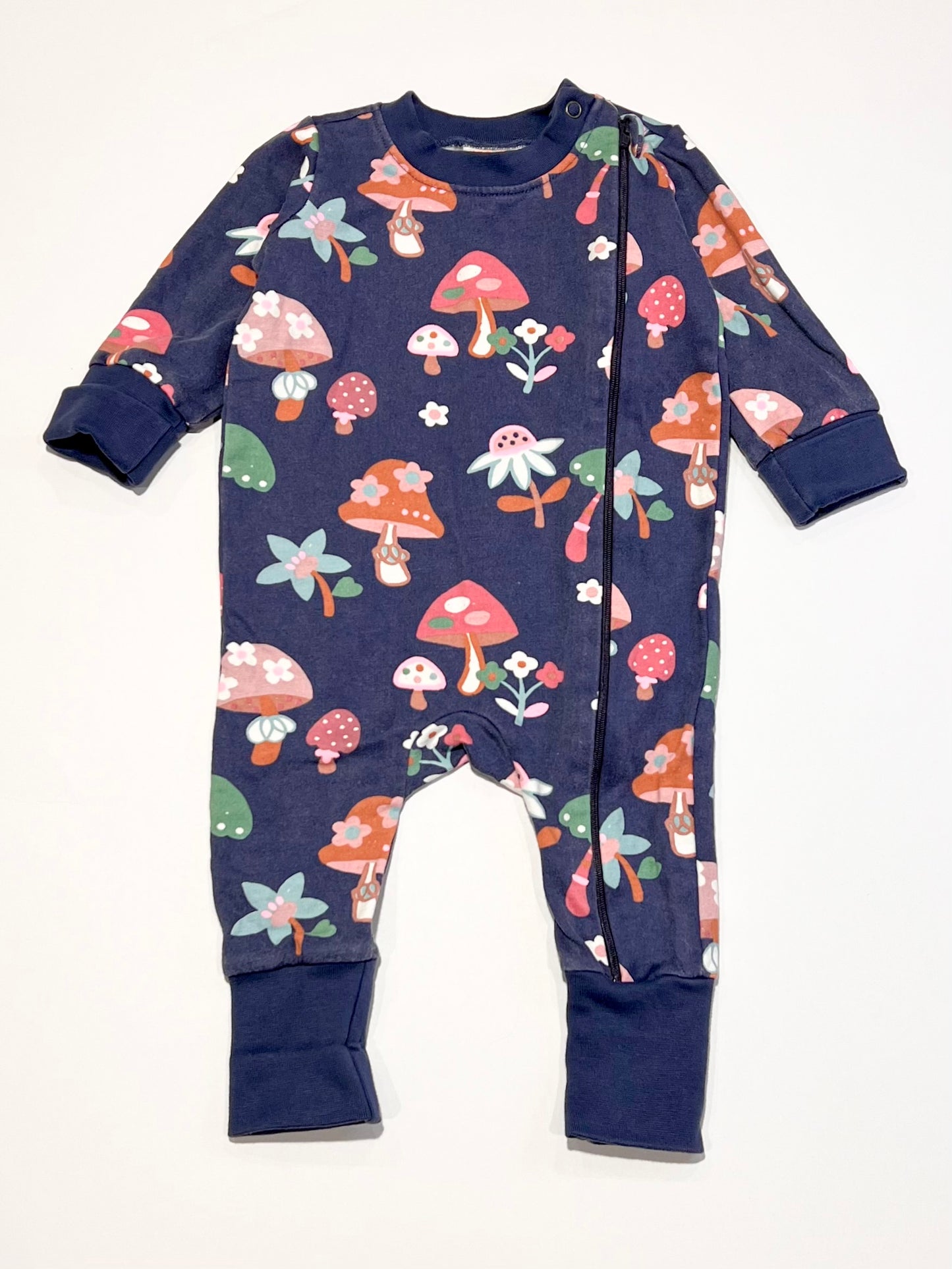 Navy fleece zip onesie - Size 00