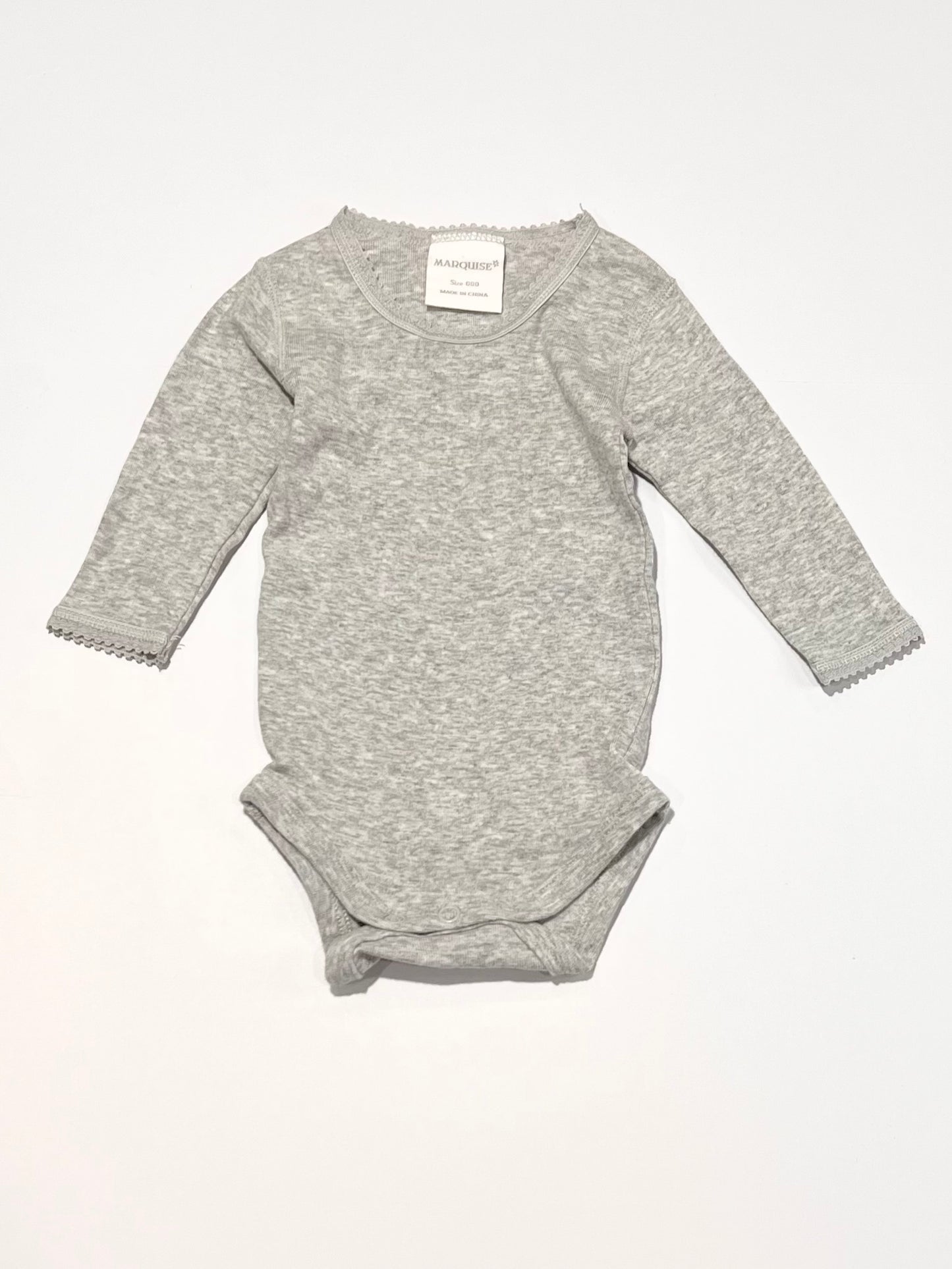Grey lace trim bodysuit - Size 000