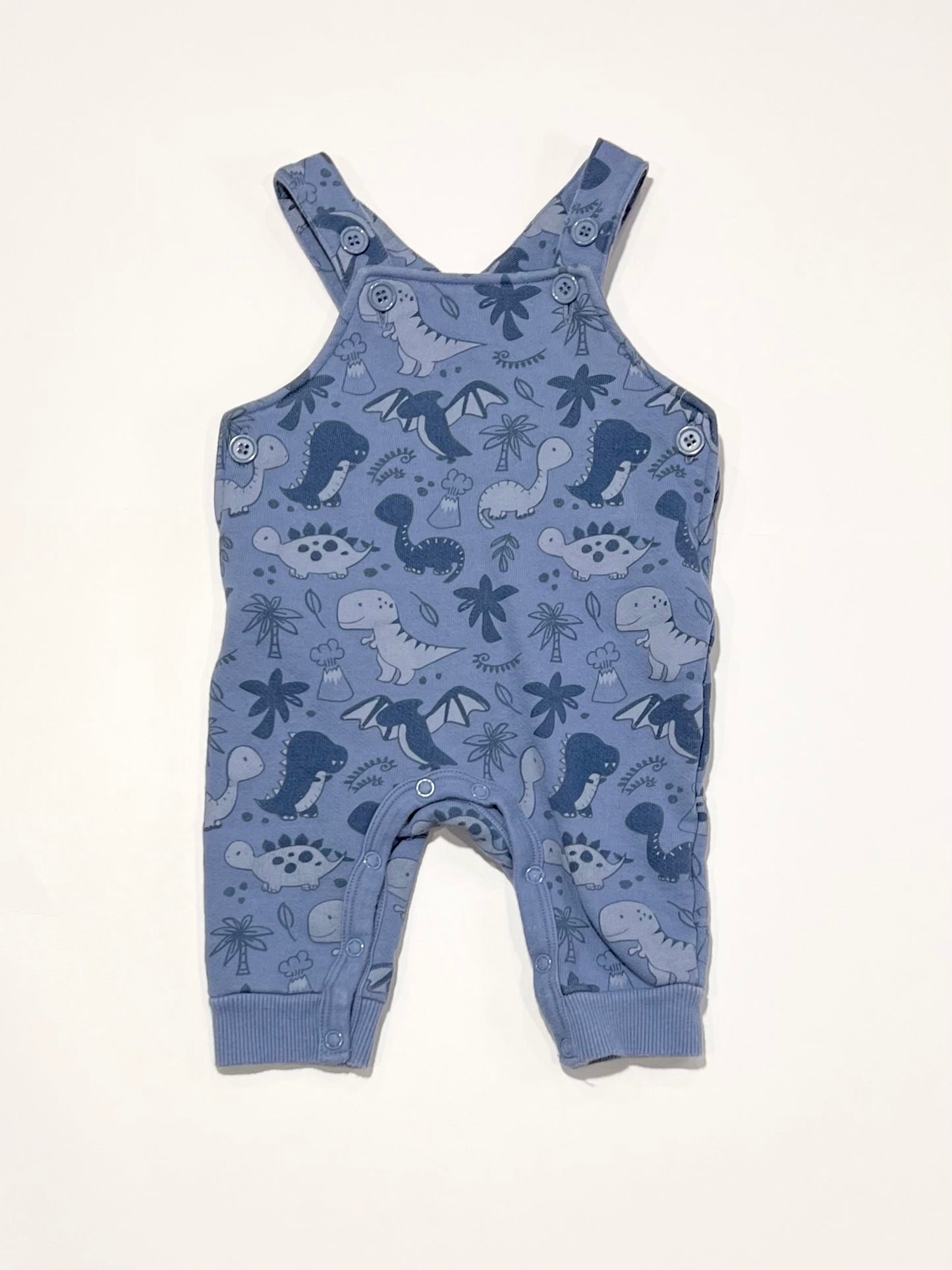 Fleece dinosaur overalls - Size 000