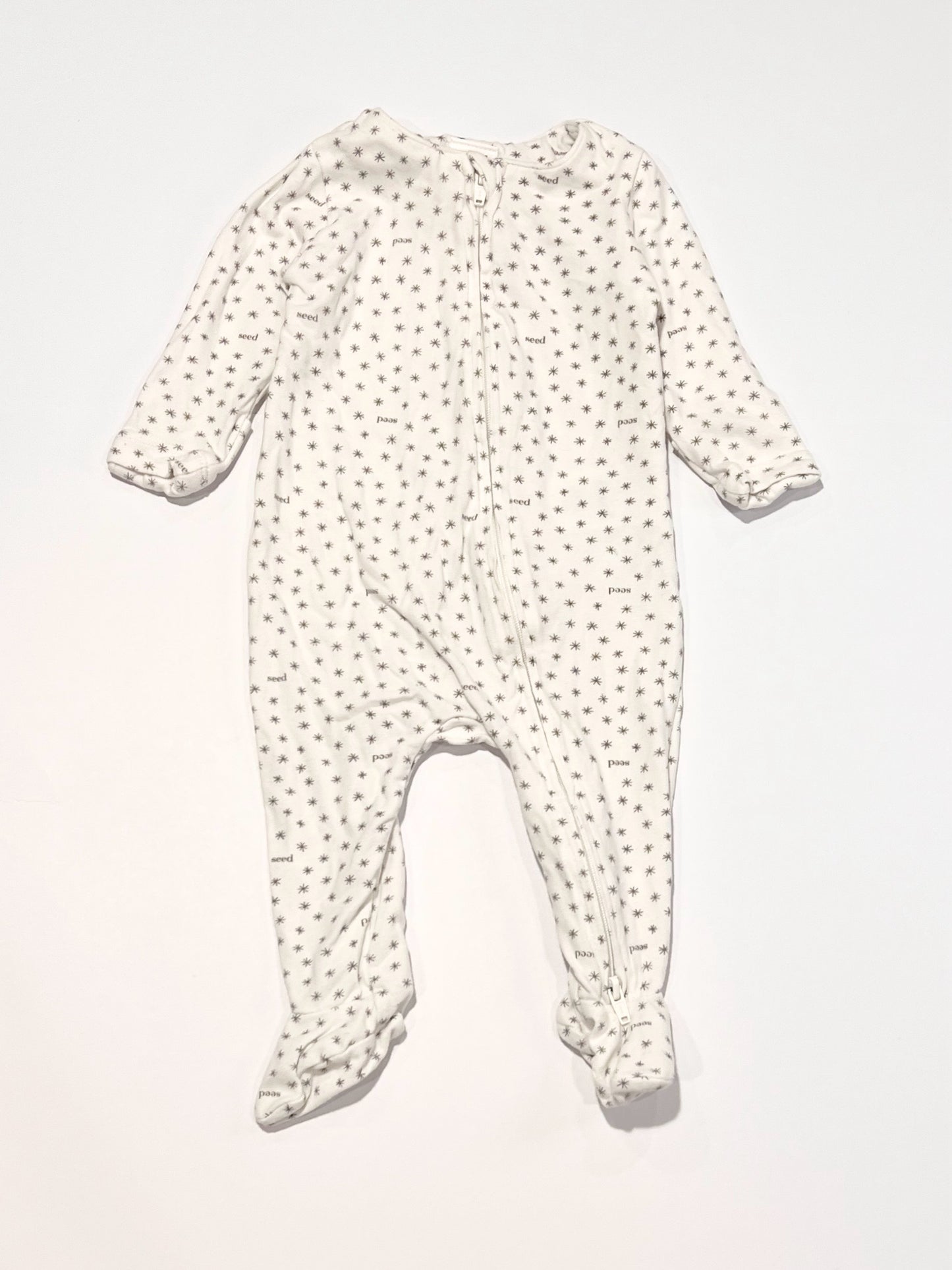 Grey stars zip onesie - Size 000