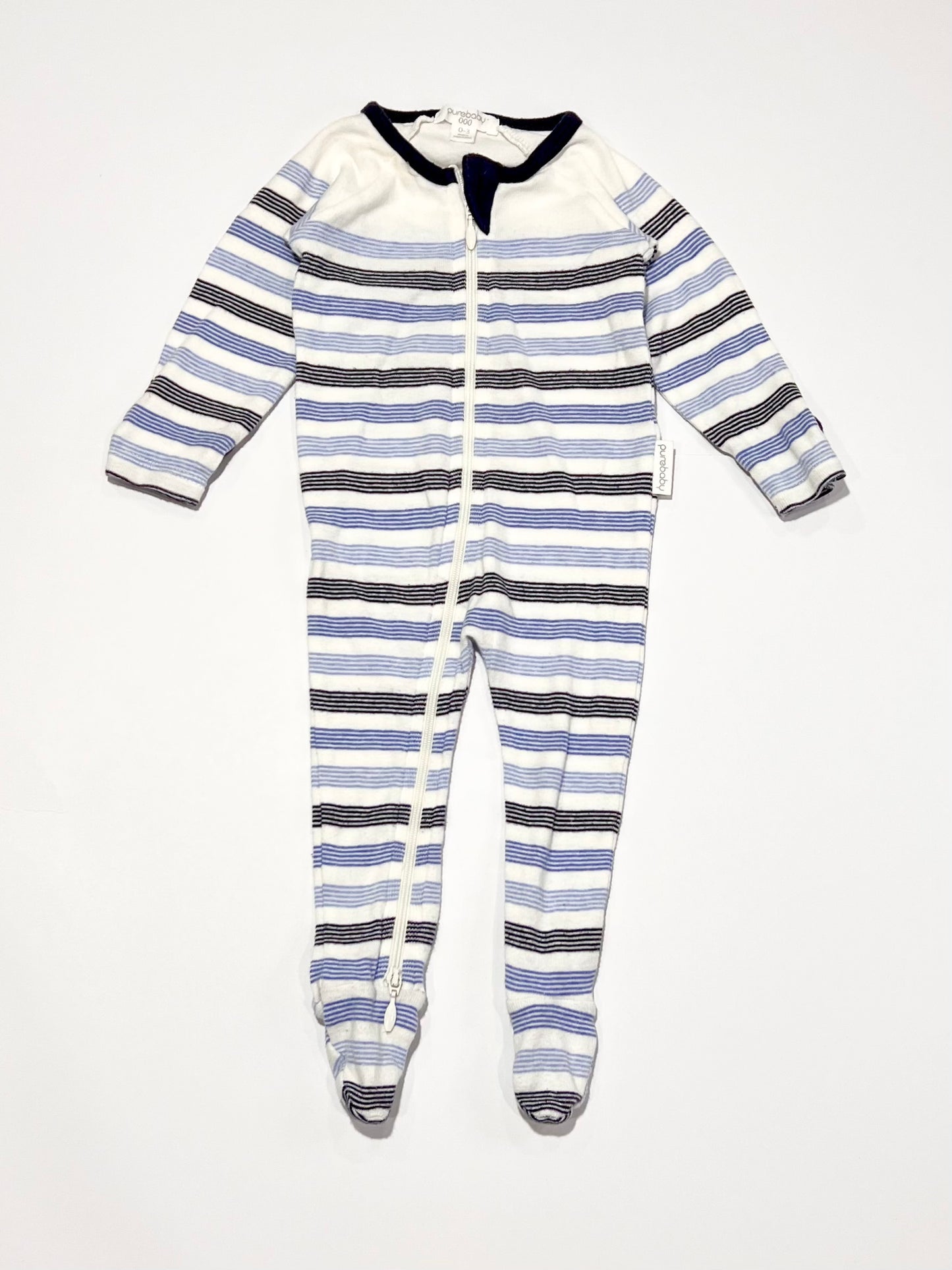 Striped zip onesie - Size 000