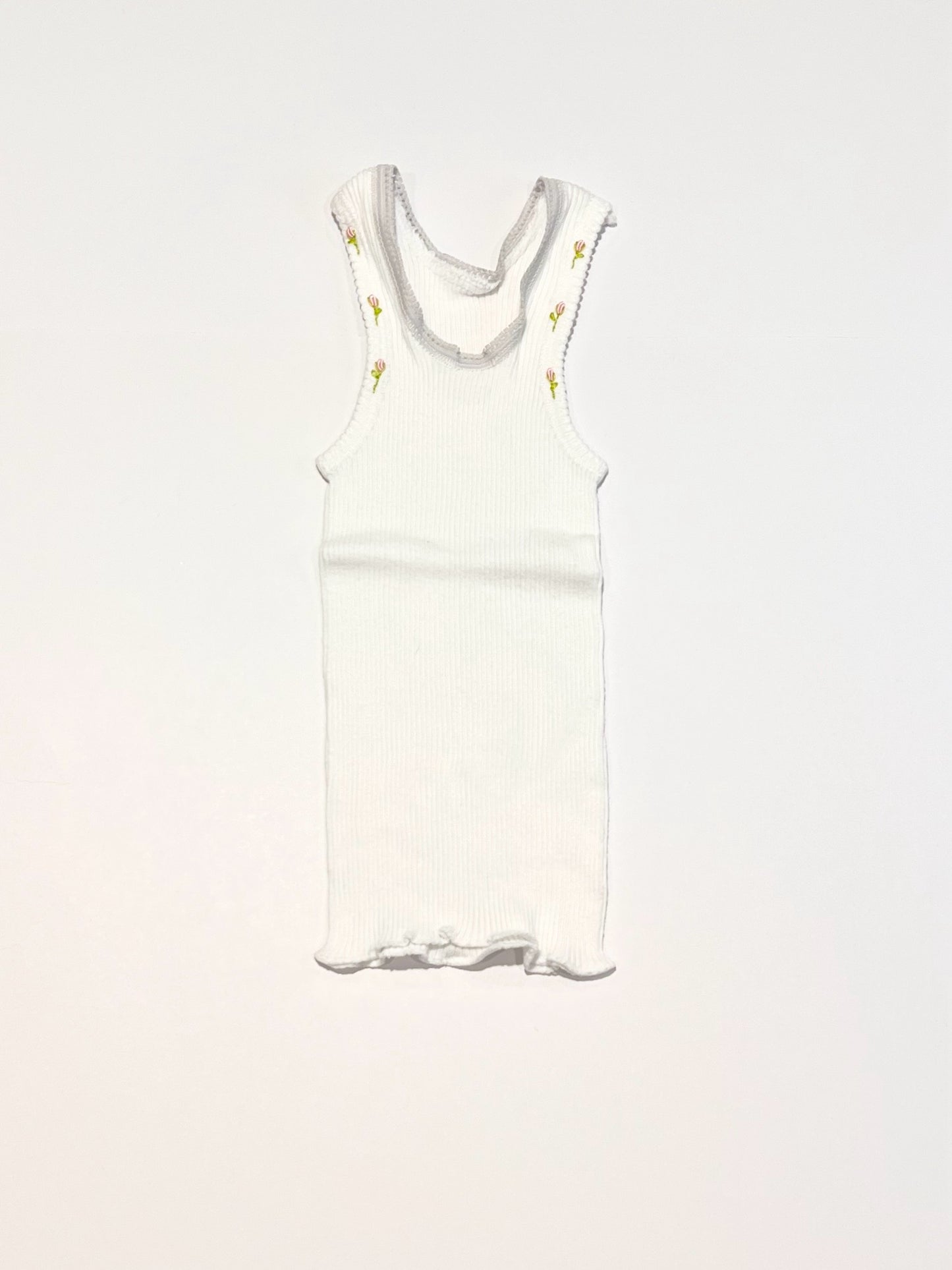 Embroidered ribbed singlet - Size 000