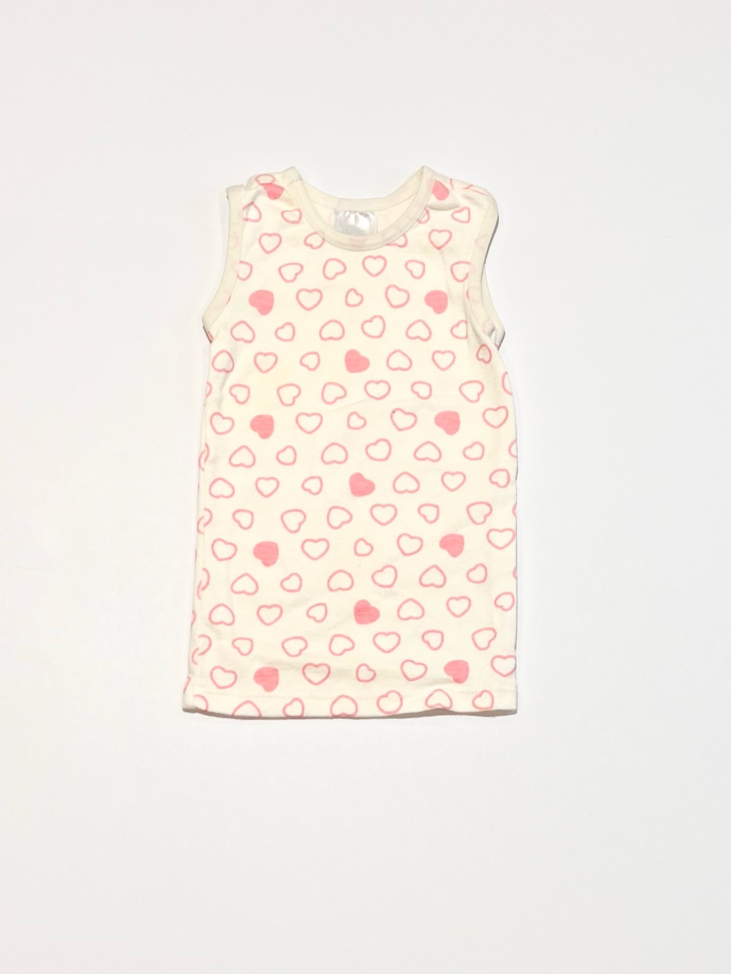 Pink hearts singlet - Size 000