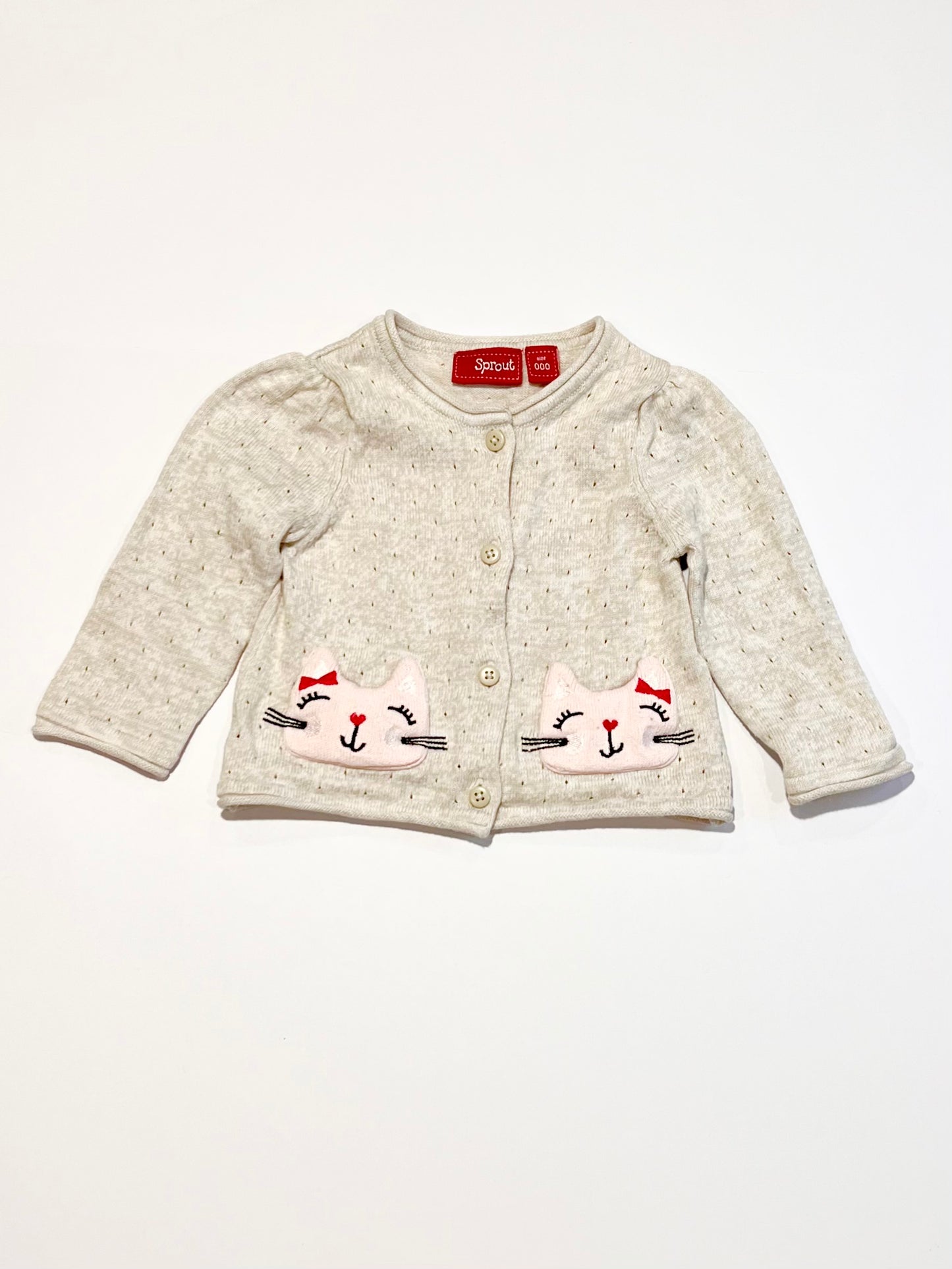 Tan cats cardigan - Size 000