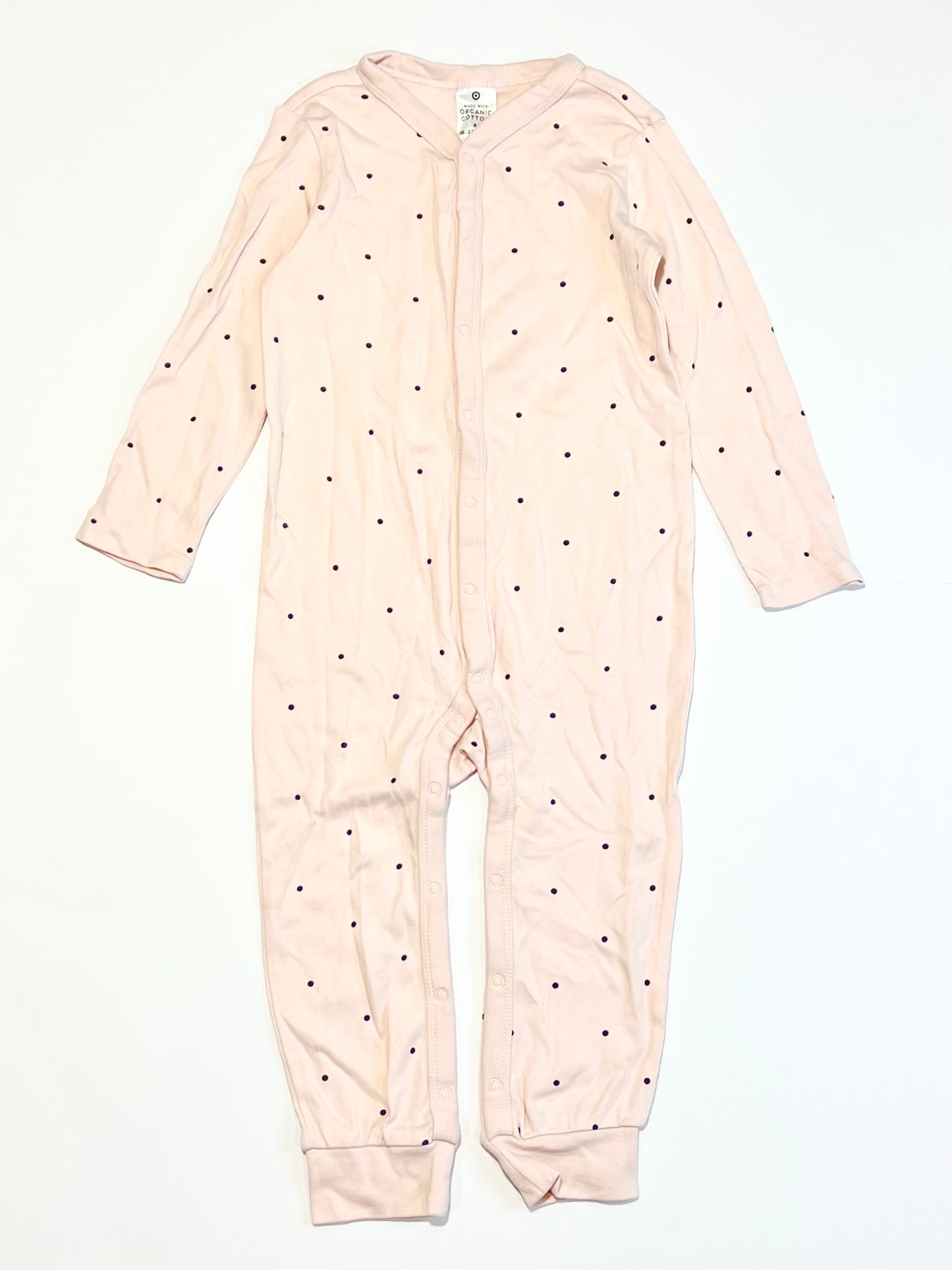Pink spotty onesie - Size 2