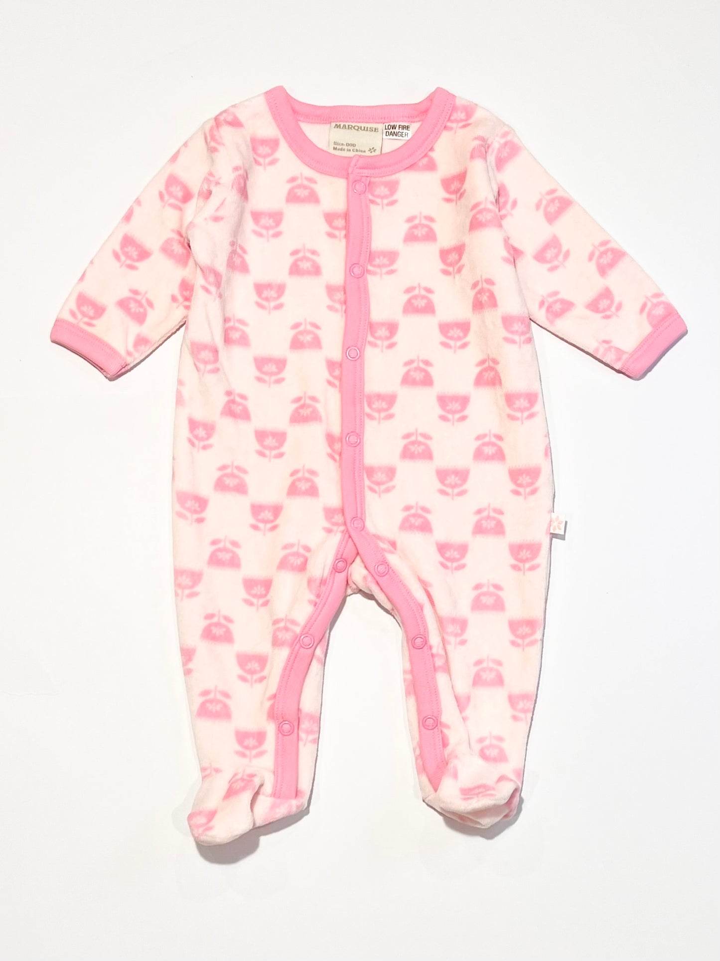 Pink velour onesie - Size 000