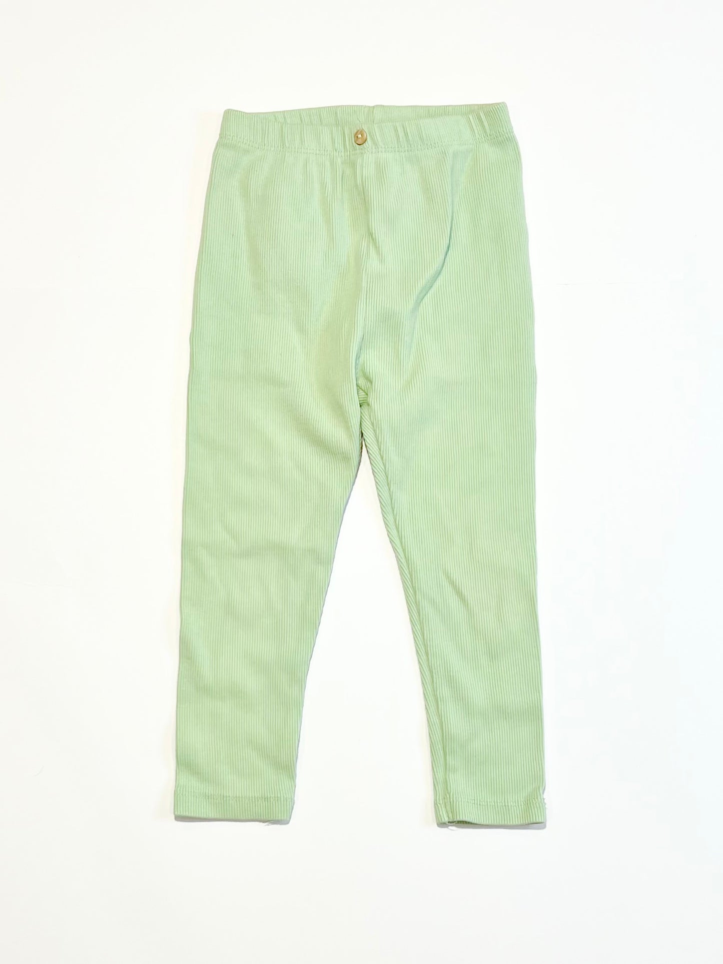 Green ribbed leggings - Size 2-3