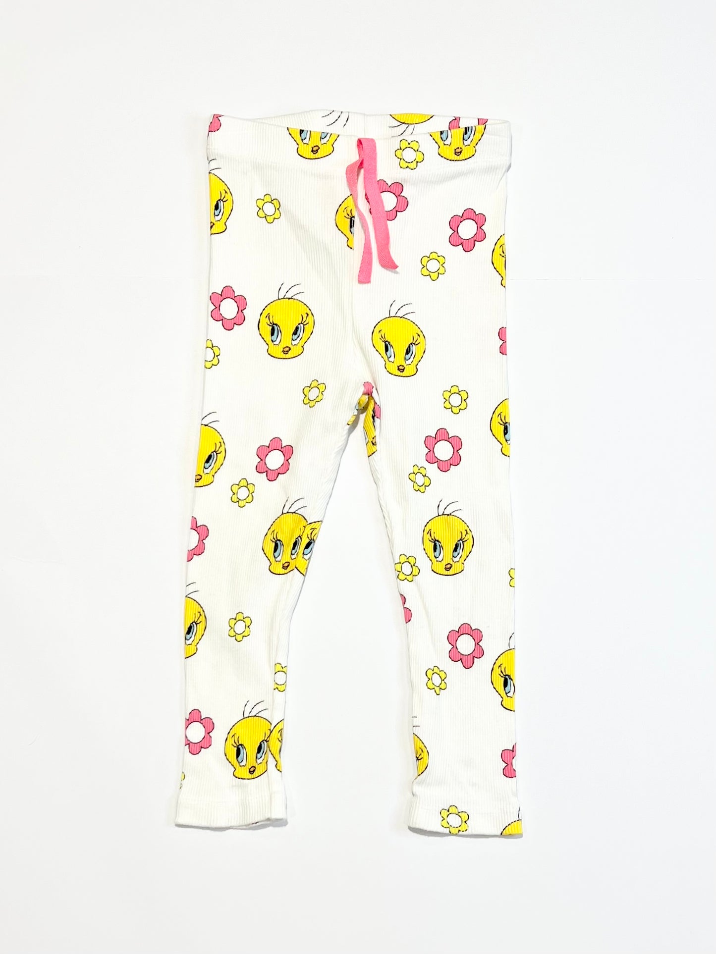 Tweety ribbed leggings - Size 2