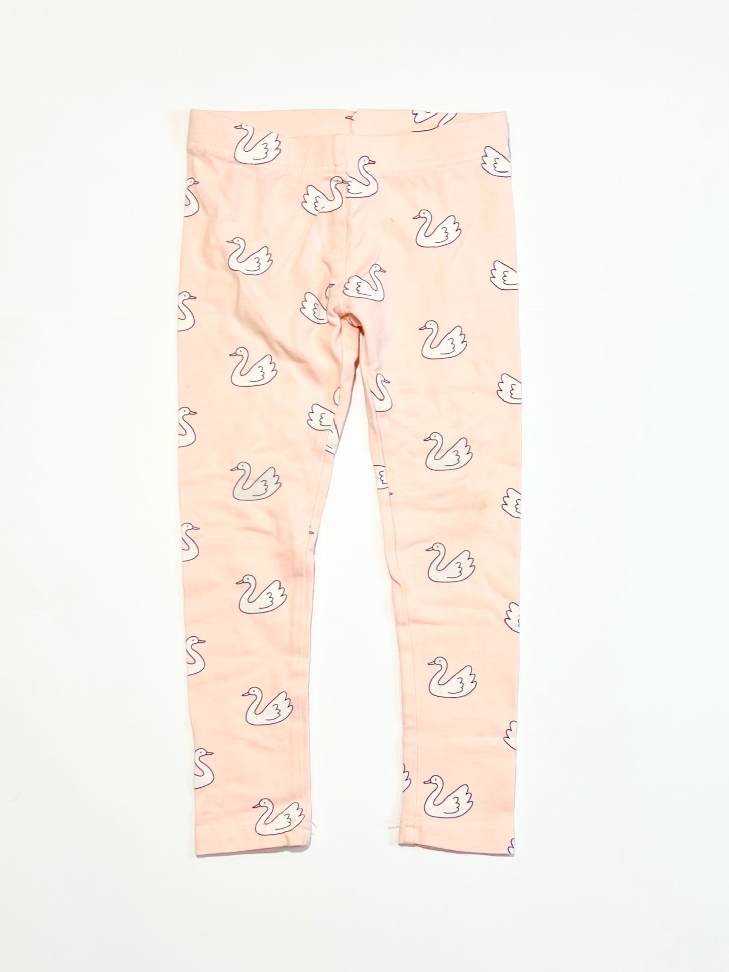 Pink swan leggings - Size 2