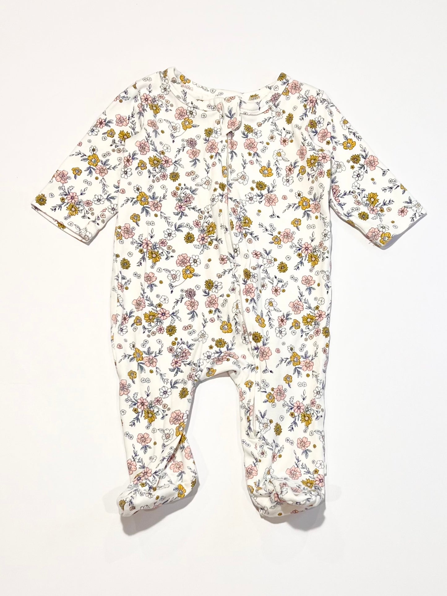 Floral zip onesie - Size 000
