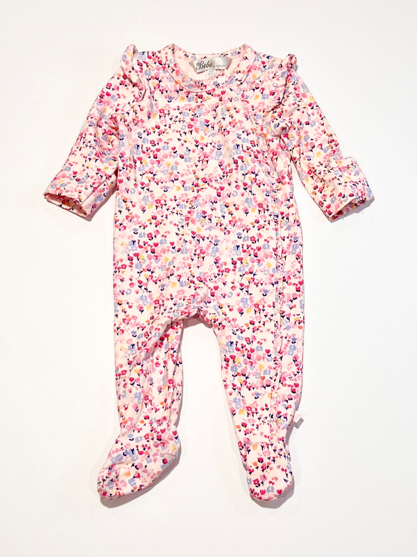 Pink floral onesie - Size 000
