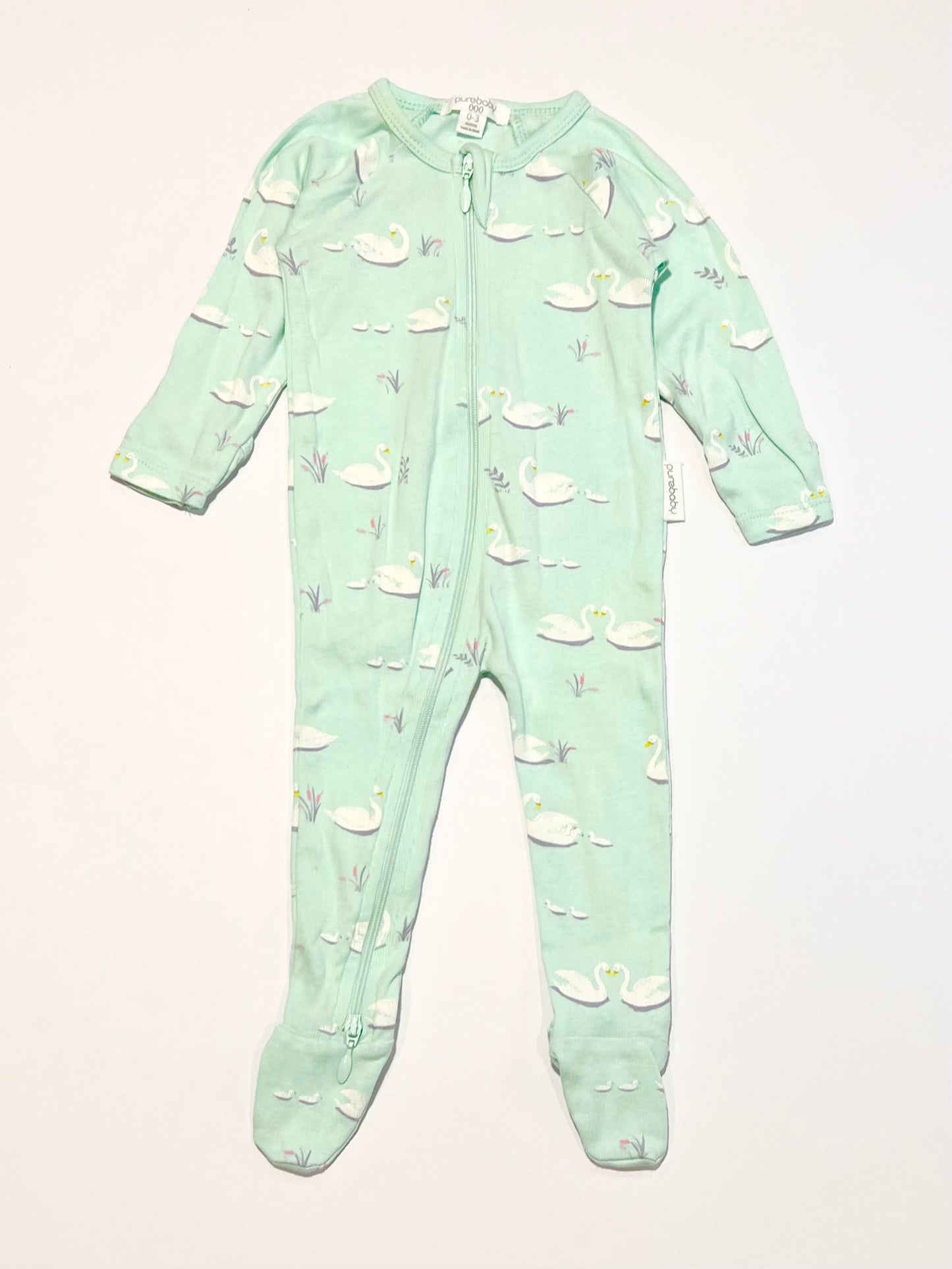 Green swans zip onesie - Size 000