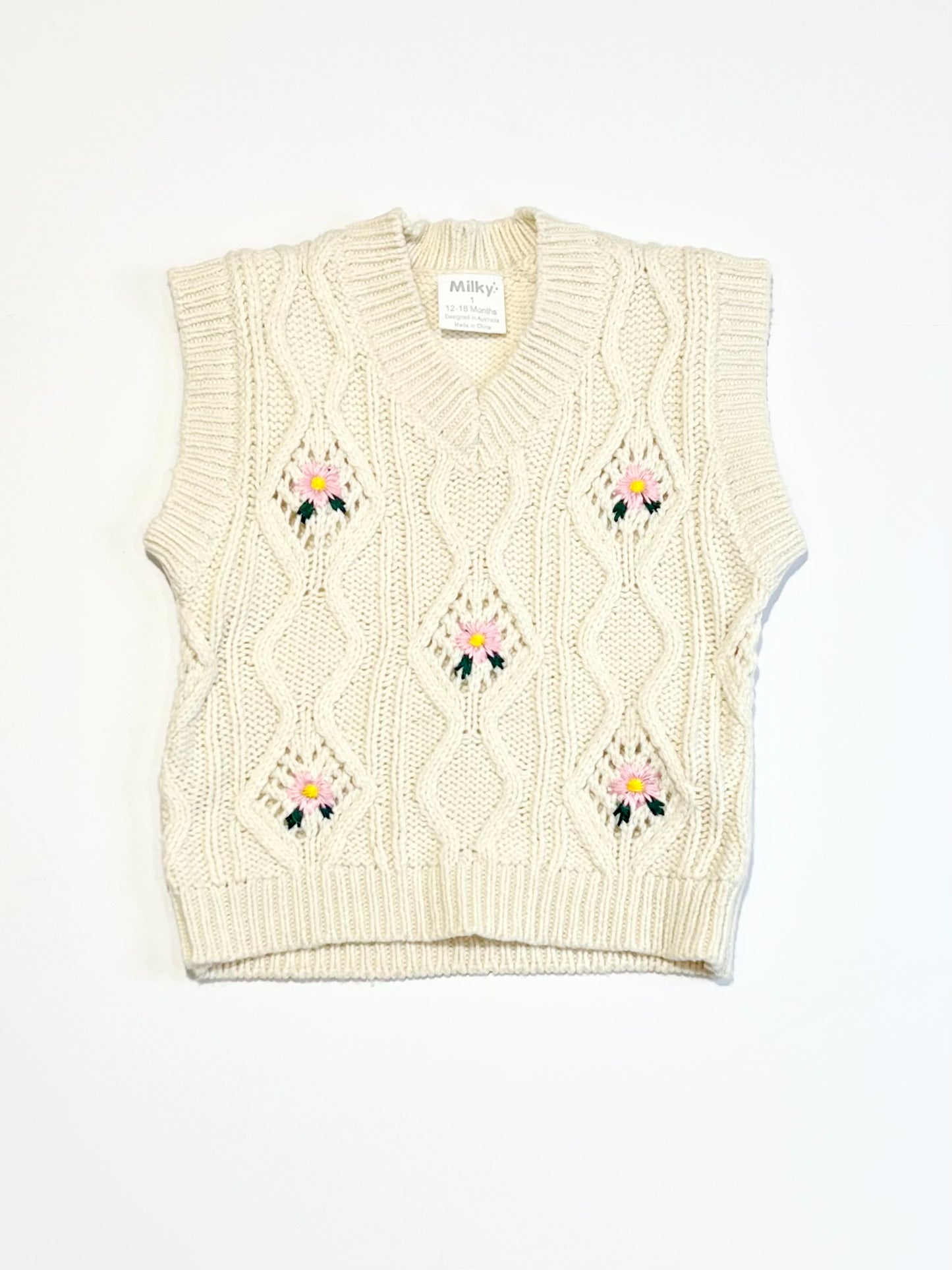 Embroidered knit vest - Size 1