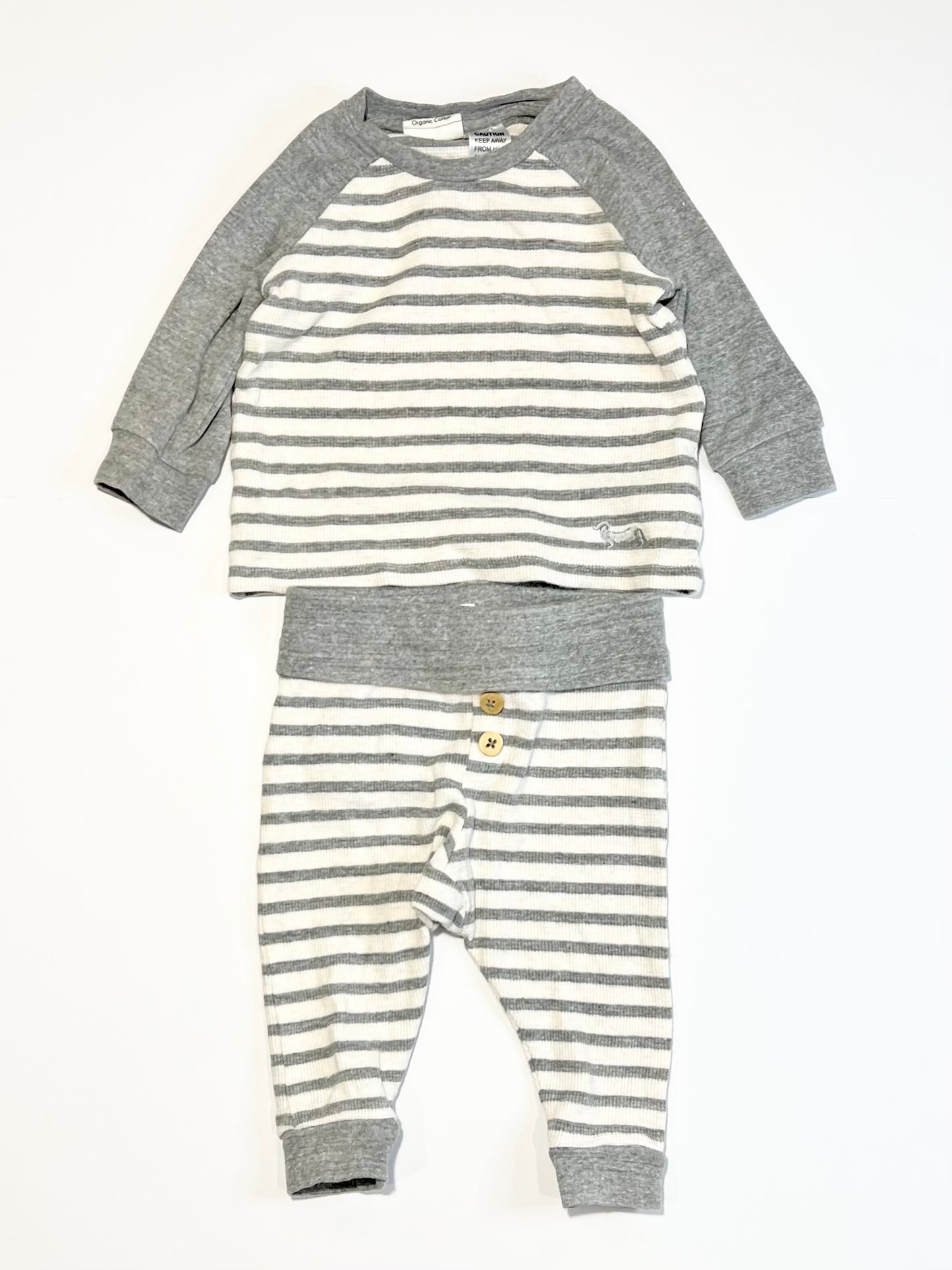 Striped waffle pyjamas - Size 0