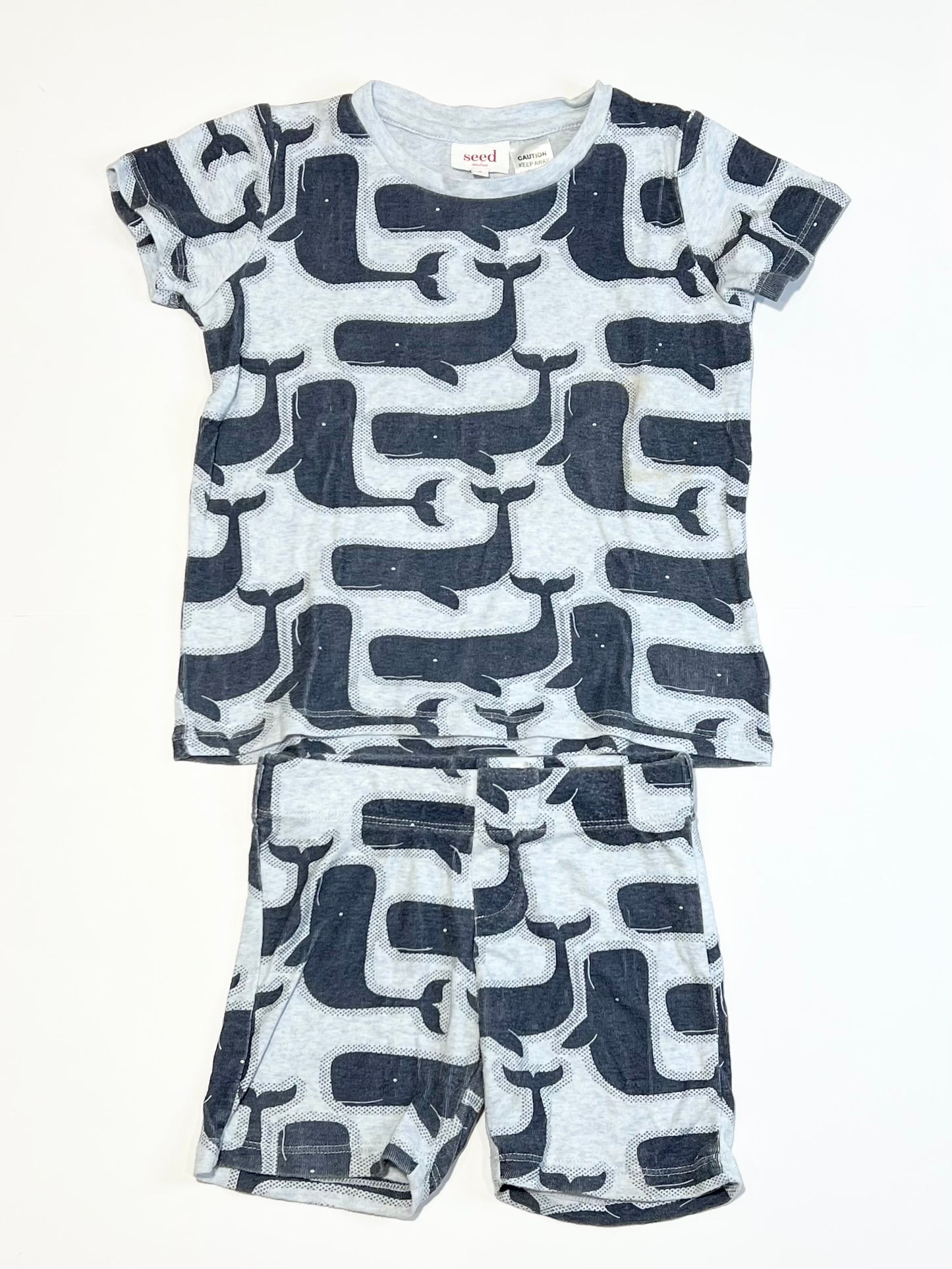 Ribbed whale pyjamas - Size 4