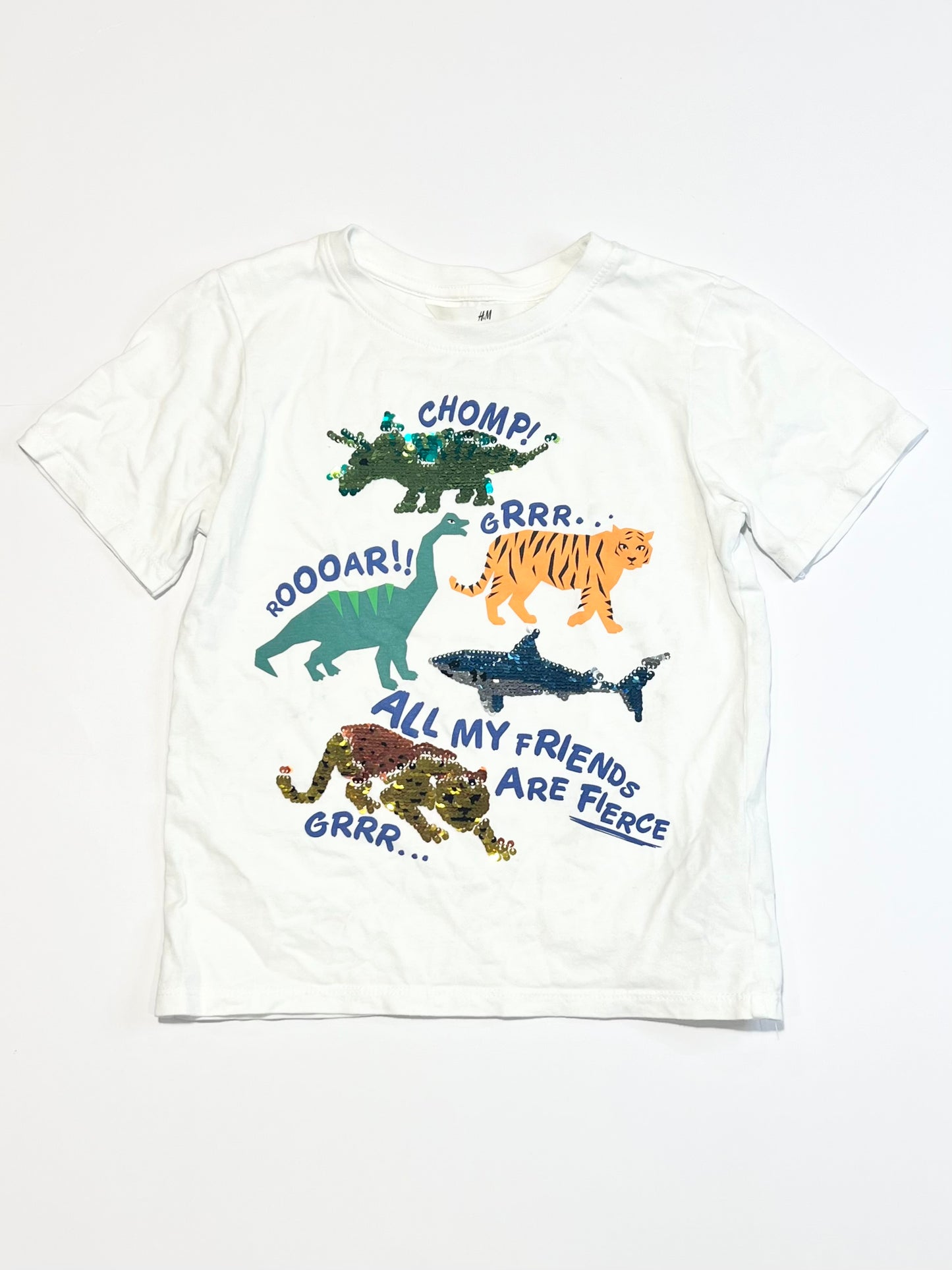 Sequined animals tee - Size 4-6