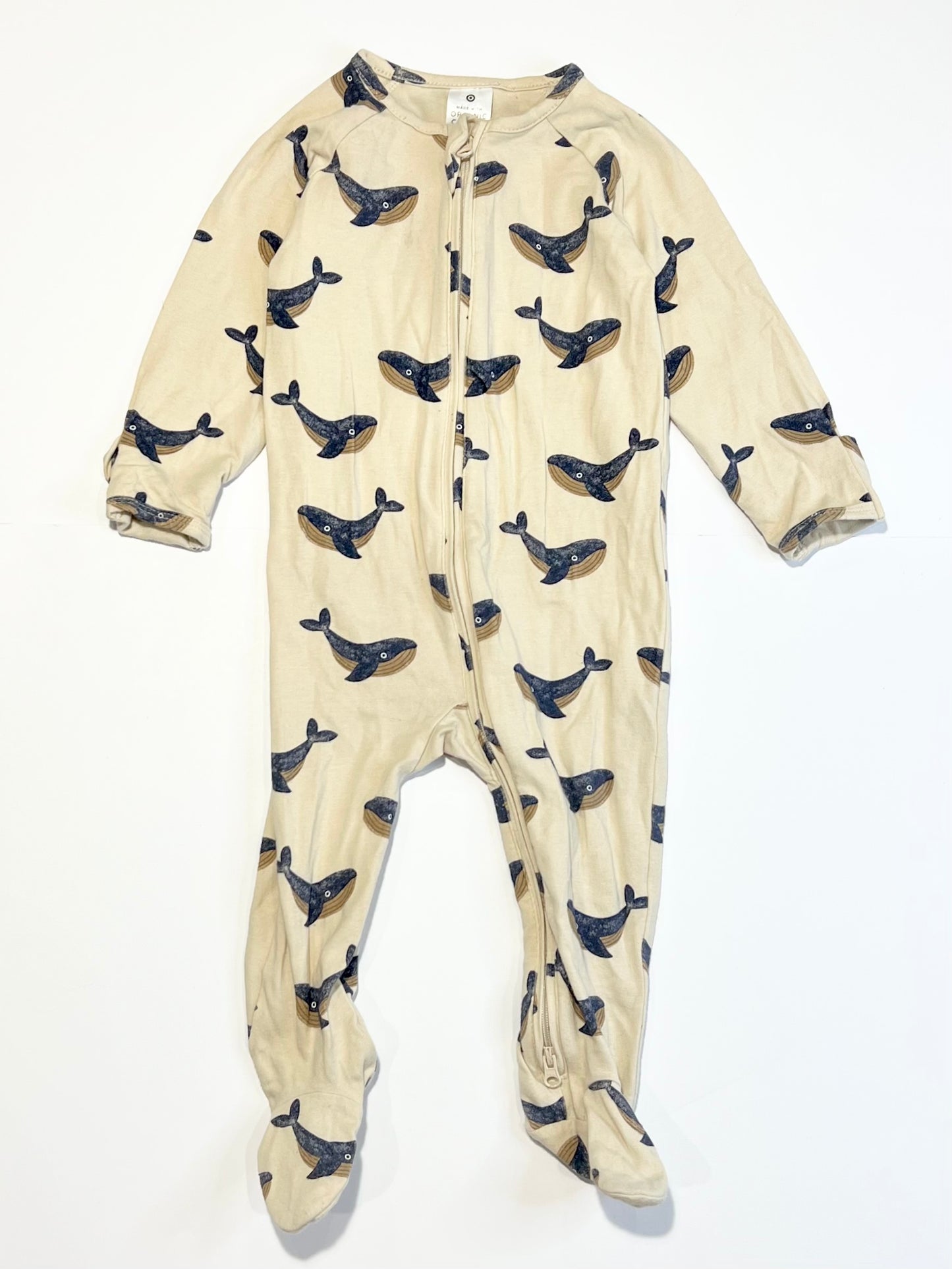 Whales zip onesie - Size 0
