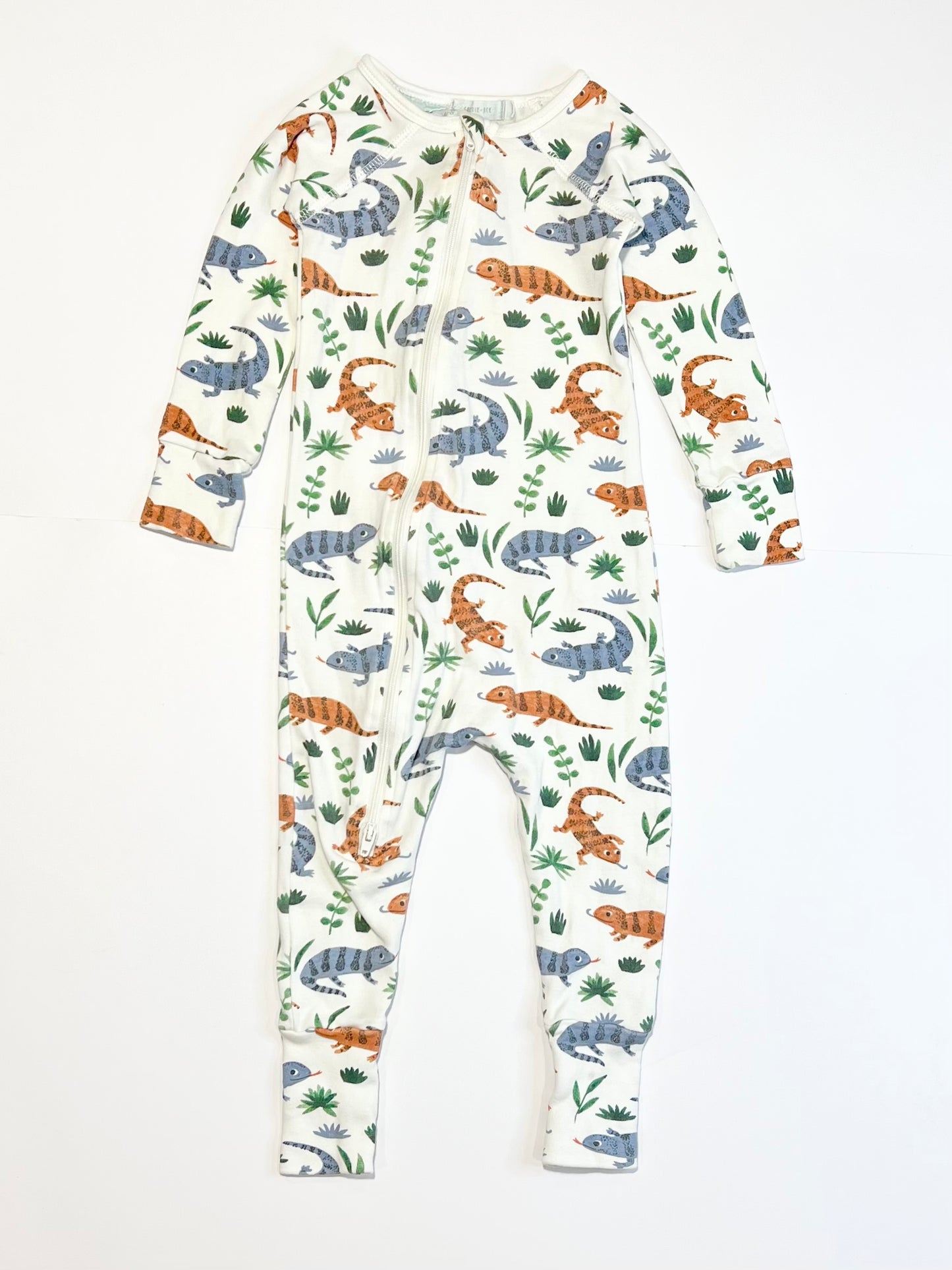 Lizards zip onesie - Size 0