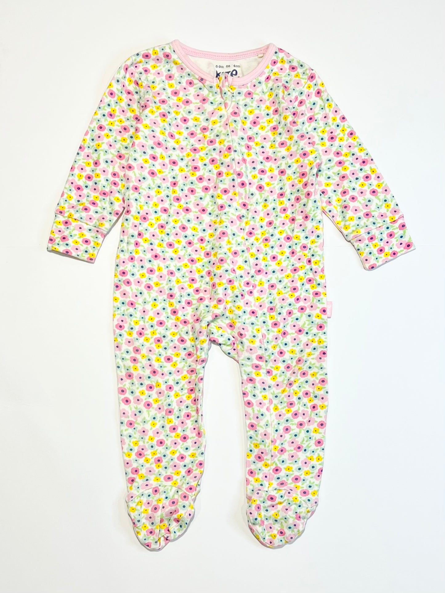 Floral zip onesie - Size 6-9 months