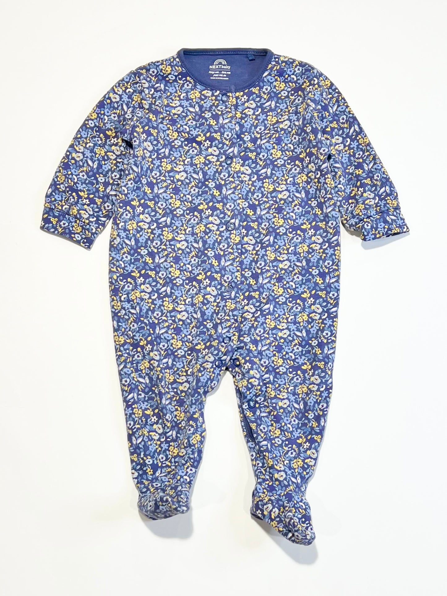 Blue floral onesie - Size 6-9 months