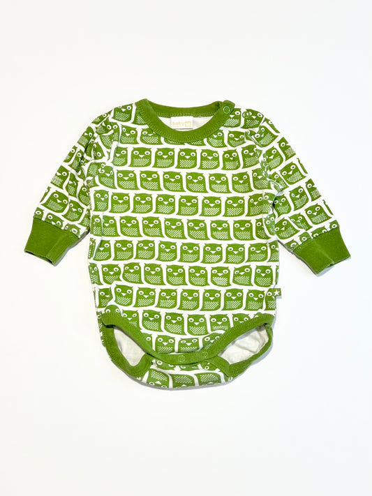 Green owls bodysuit - Size 3-6 months