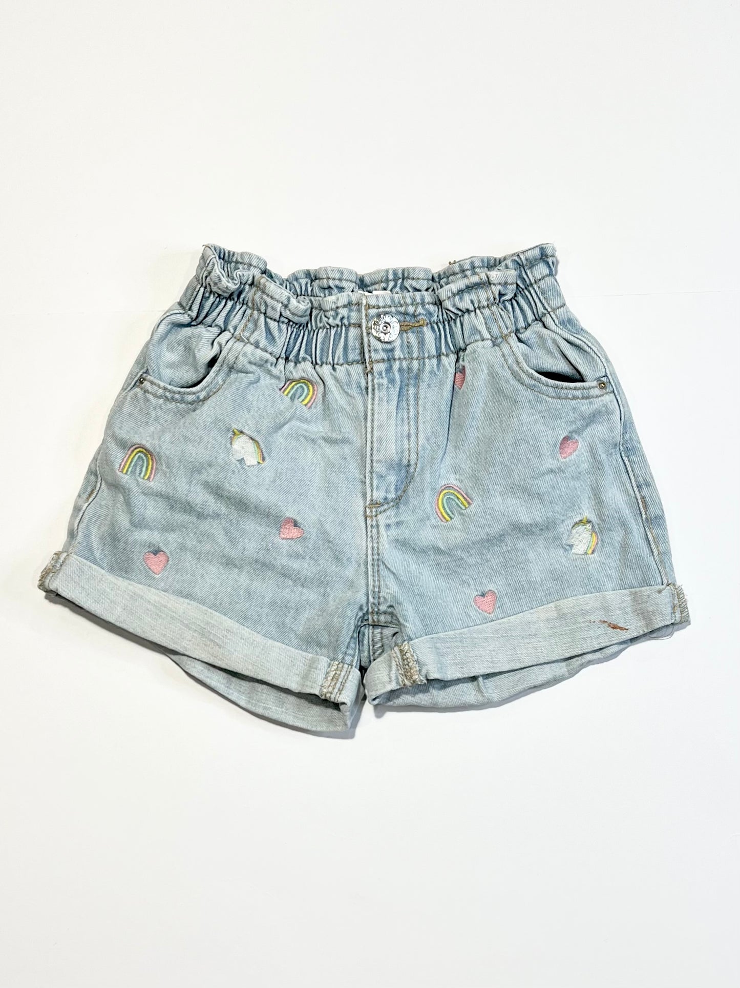 Embroidered denim shorts - Size 4