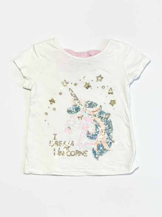 Sequined unicorn tee - Size 2