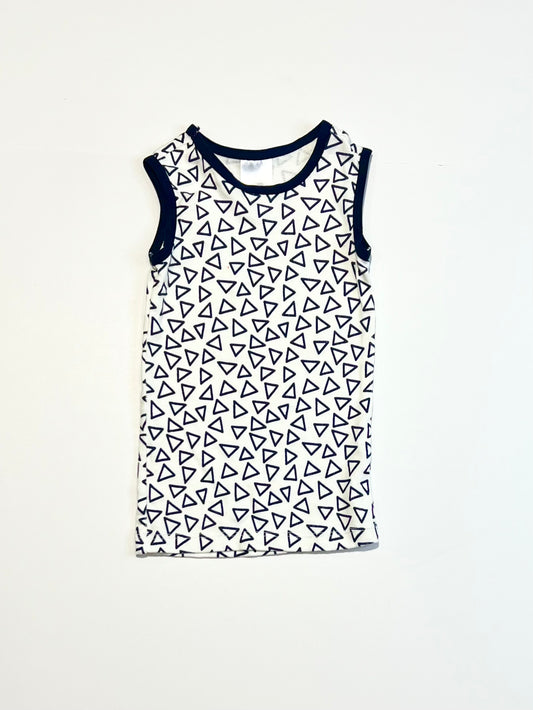 Navy triangles singlet - Size 000