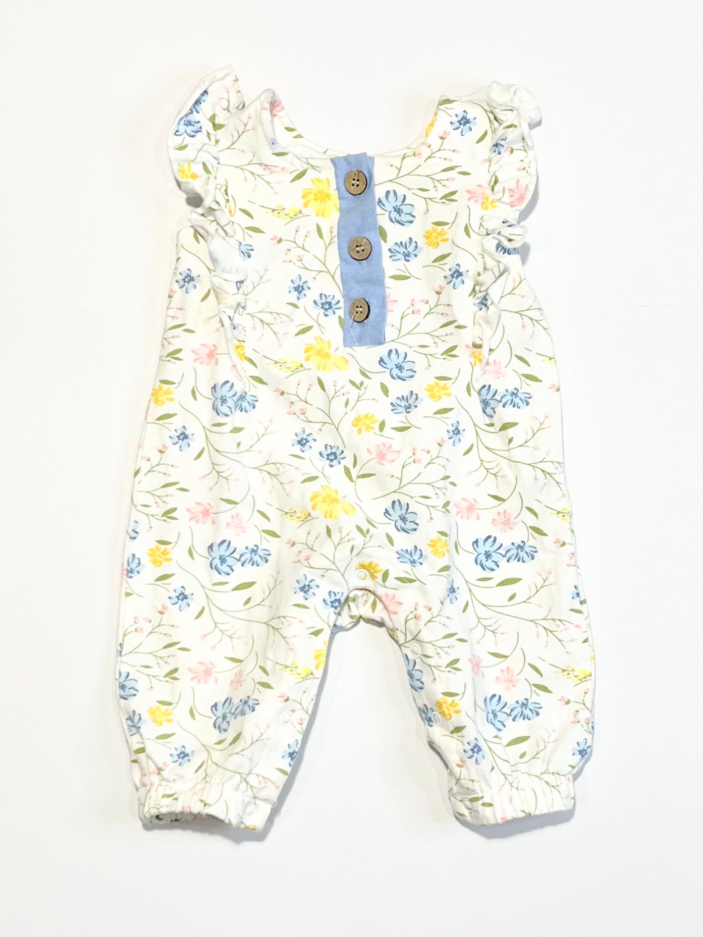 Floral jersey romper - Size 000