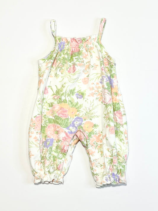Floral jersey romper - Size 000