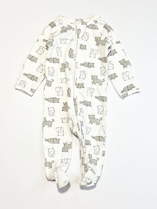 Cats zip onesie - Size 0000