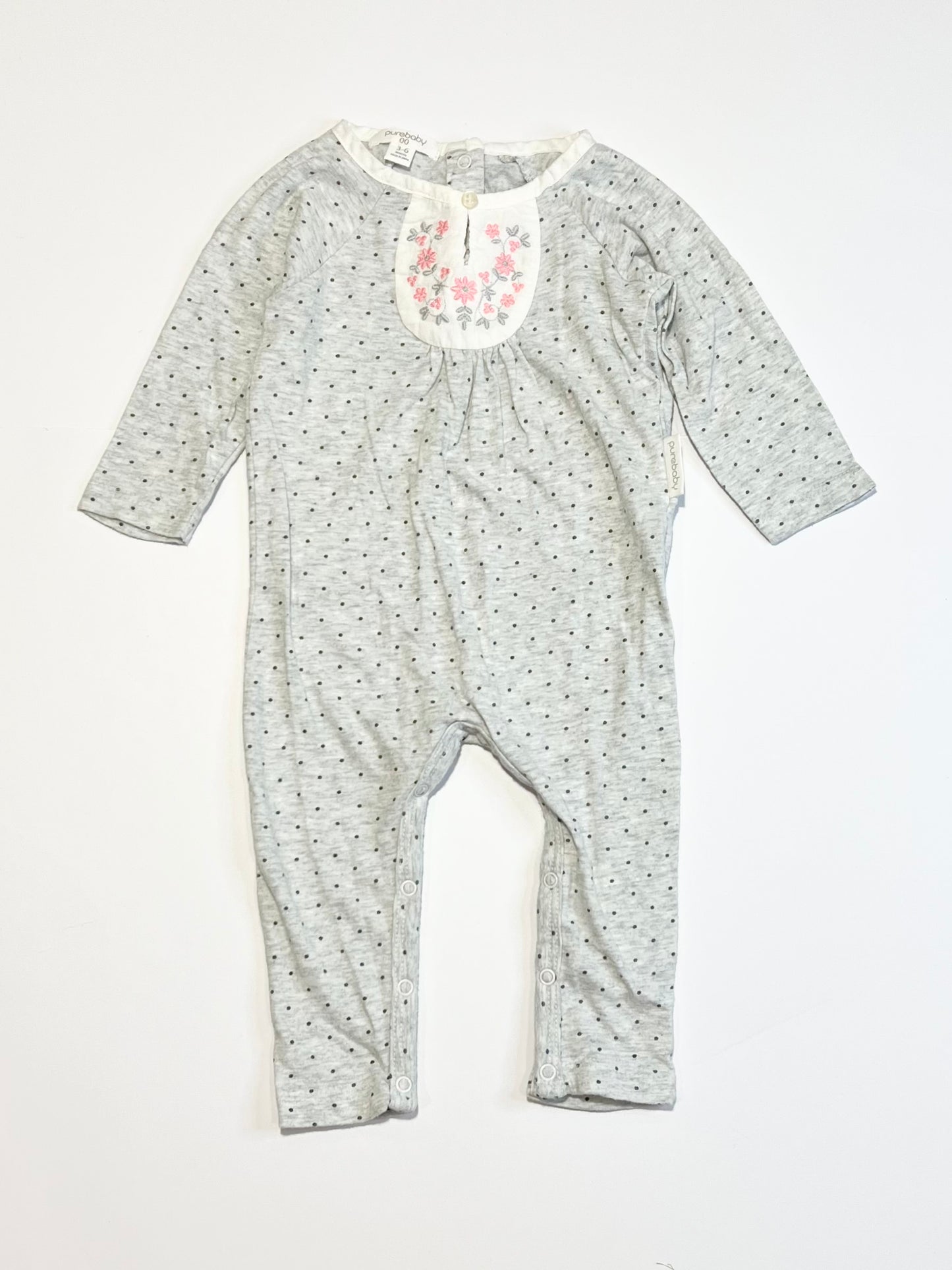 Spotty embroidered onesie - Size 00