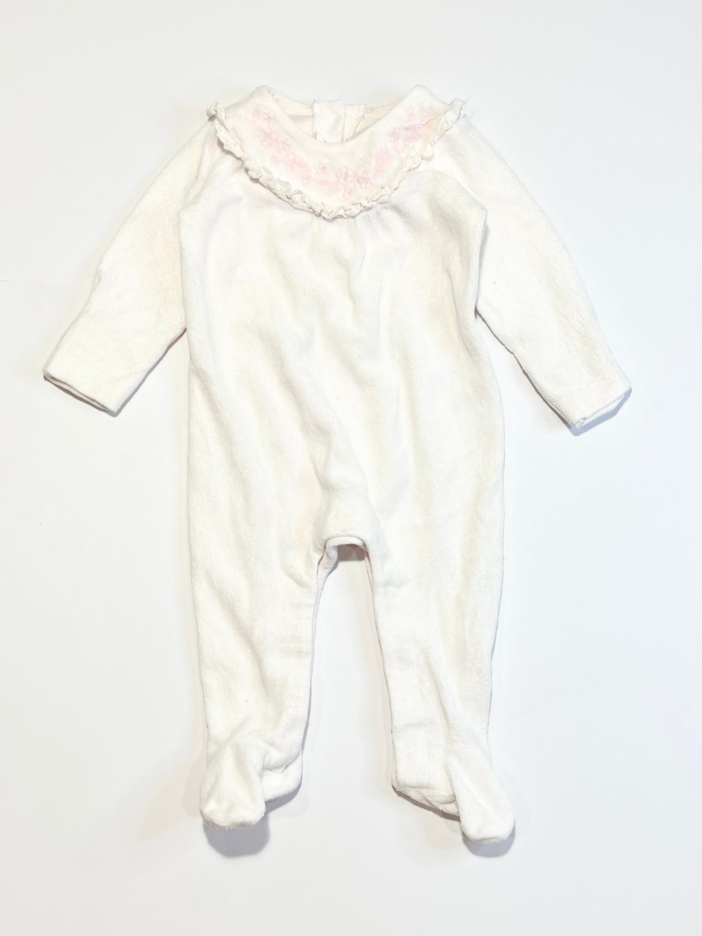 Velour embroidered onesie - Size 00