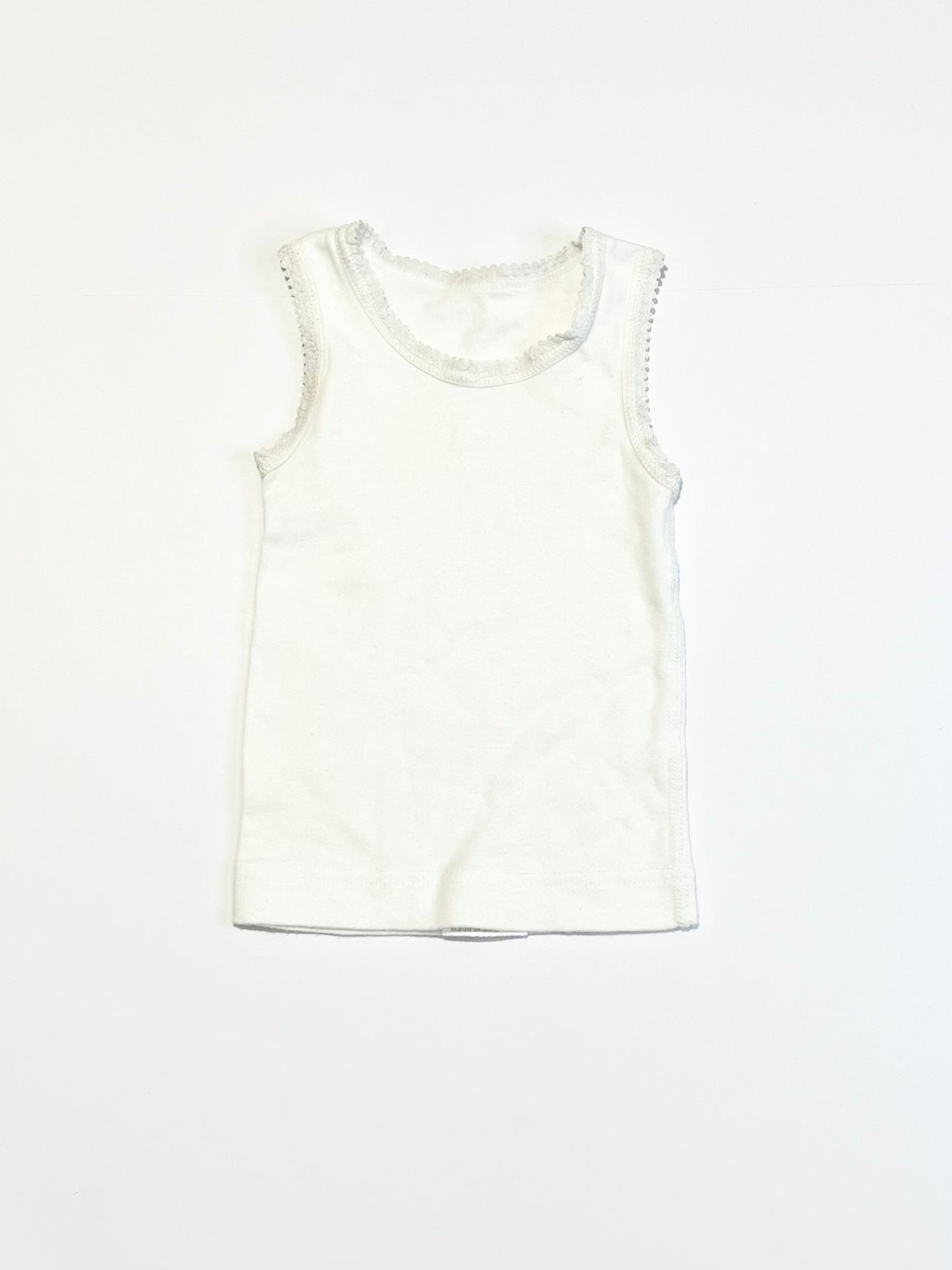 White lace trim singlet - Size 000