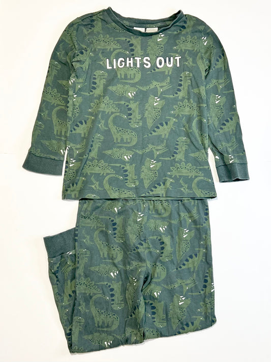 Green dino pyjamas - Size 5