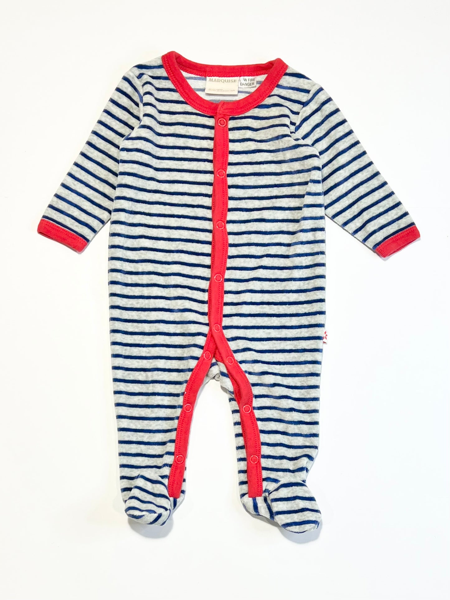 Striped velour onesie - Size 000