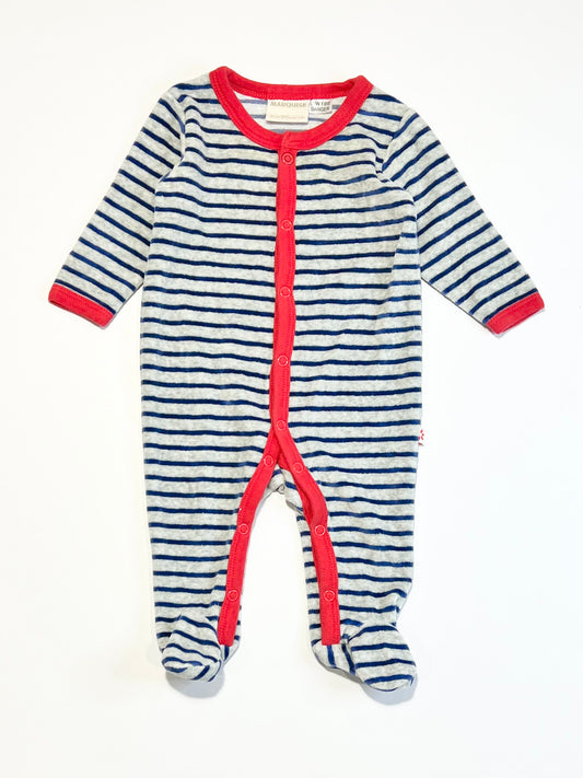 Striped velour onesie - Size 000